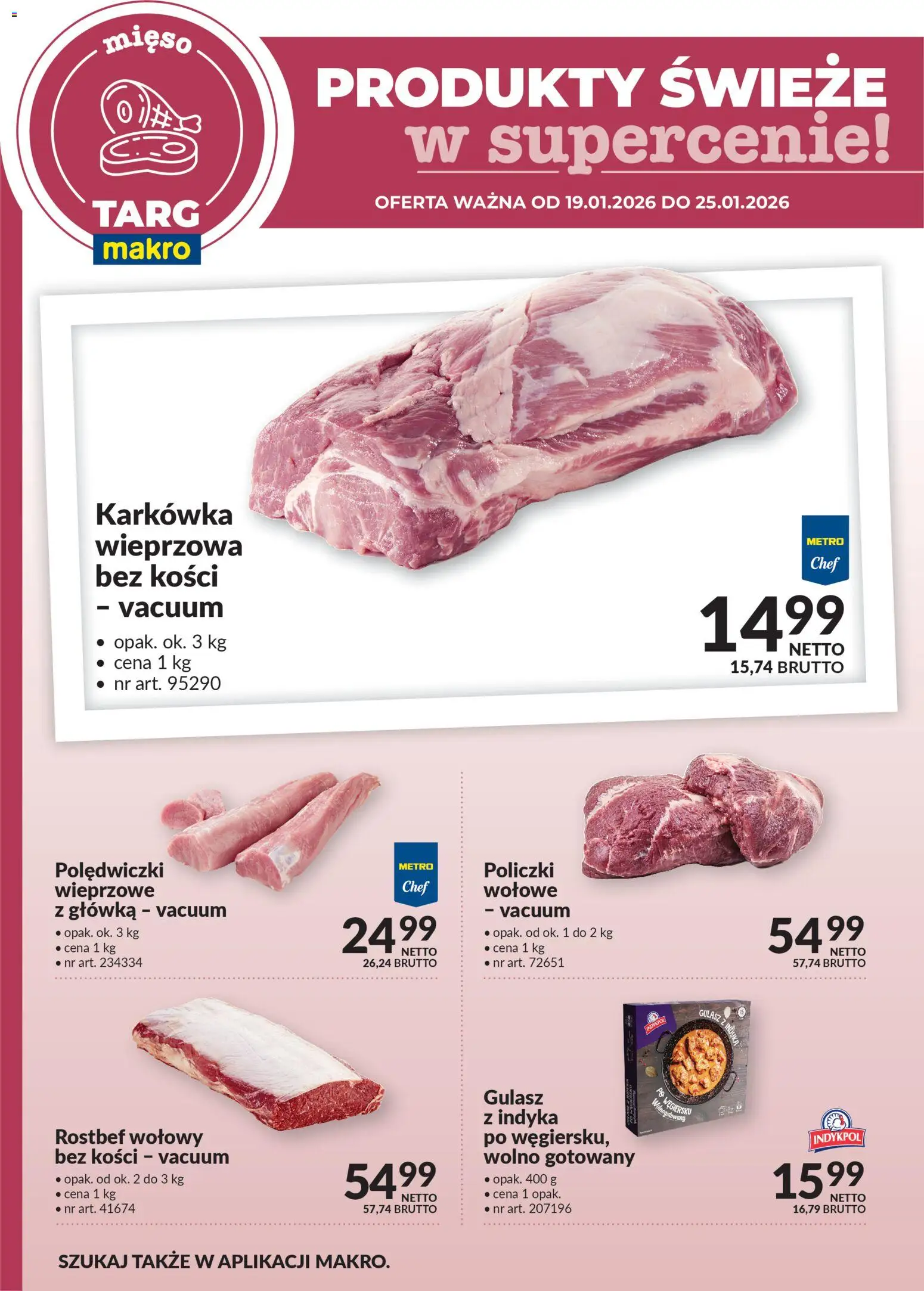 Makro Gazetka - Produkty świeże w supercenie od 19.01.2026 | Strona: 1 | Produkty: Karkówka, Karkówka wieprzowa, Mięso, Gulasz