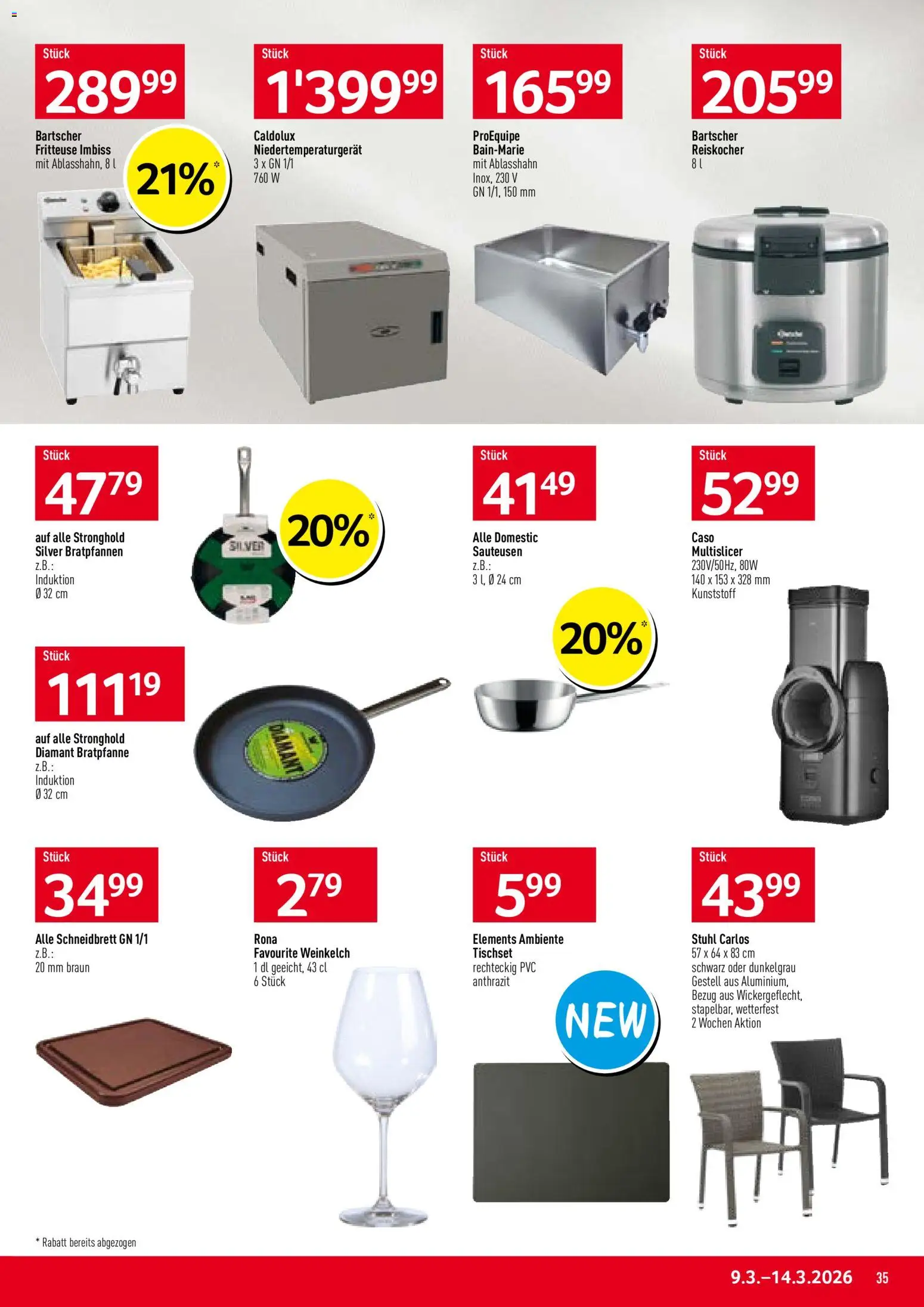 Prodega aktionen – gültig ab 09.03.2026 | Seite: 35 | Produkte: Stuhl, Fritteuse