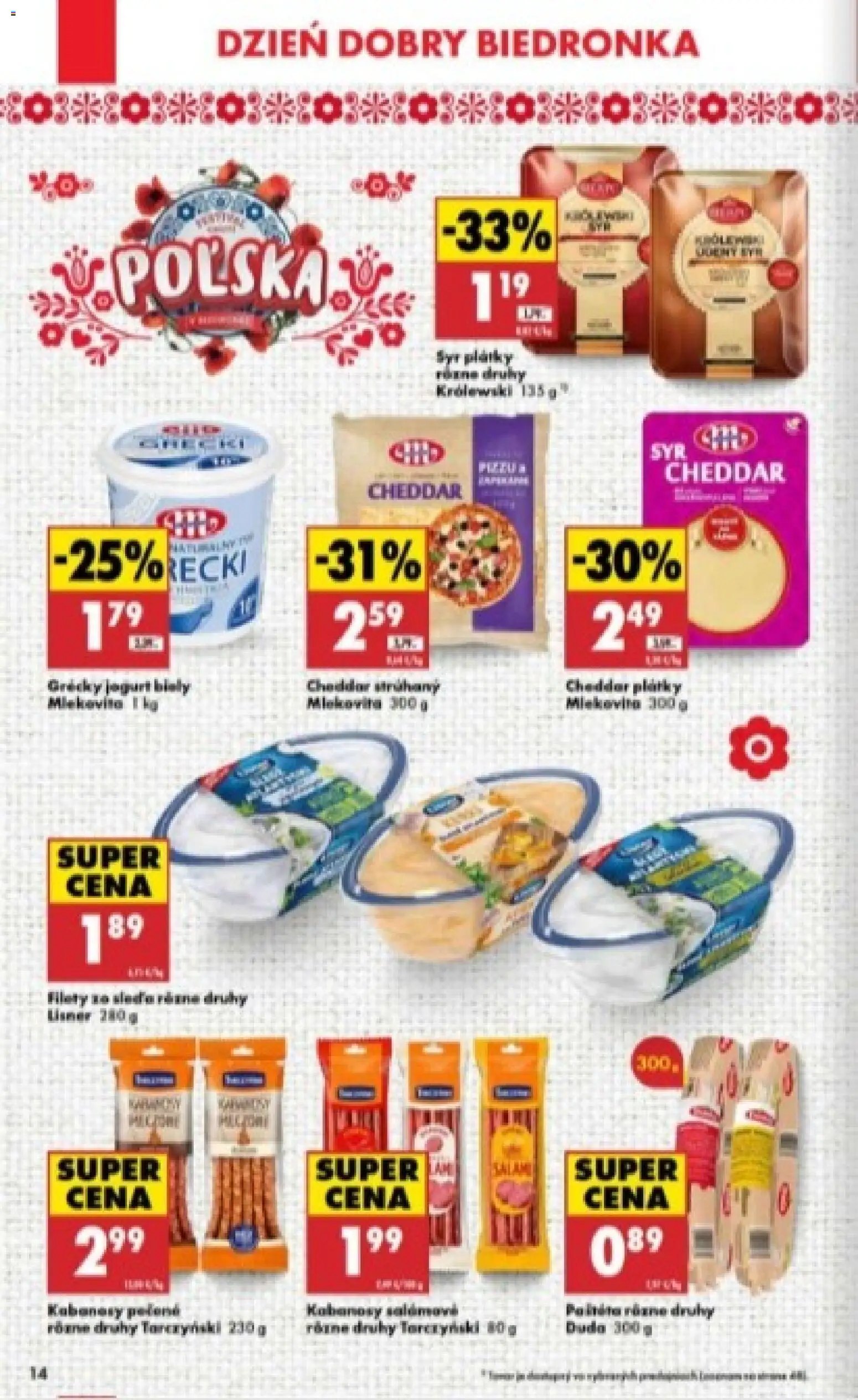 Nové Biedronka akcie – leták je platný od 12.02.2026 | Strana: 14 | Produkty: Syr, Jogurt, Grécky jogurt