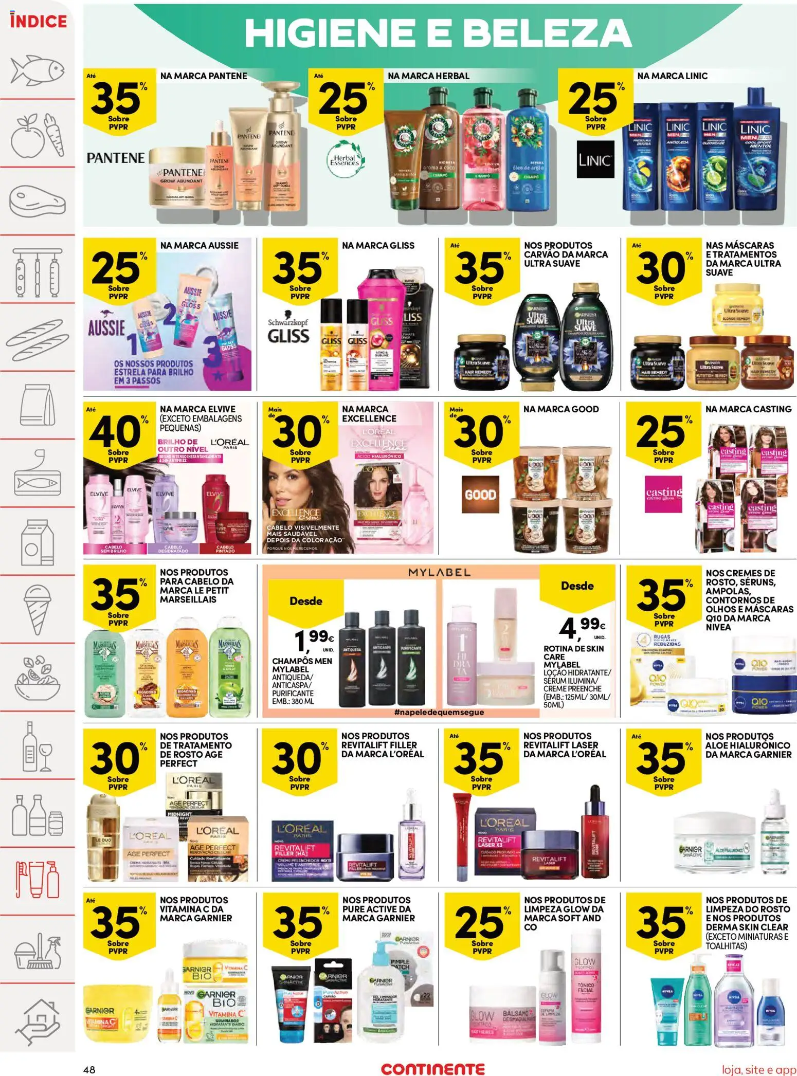 Continente Semanal Continente Bom Dia │ válido de 24.03.2026 | Página: 48 | Produtos: Gloss, Shampoo, Sérum, Óleo