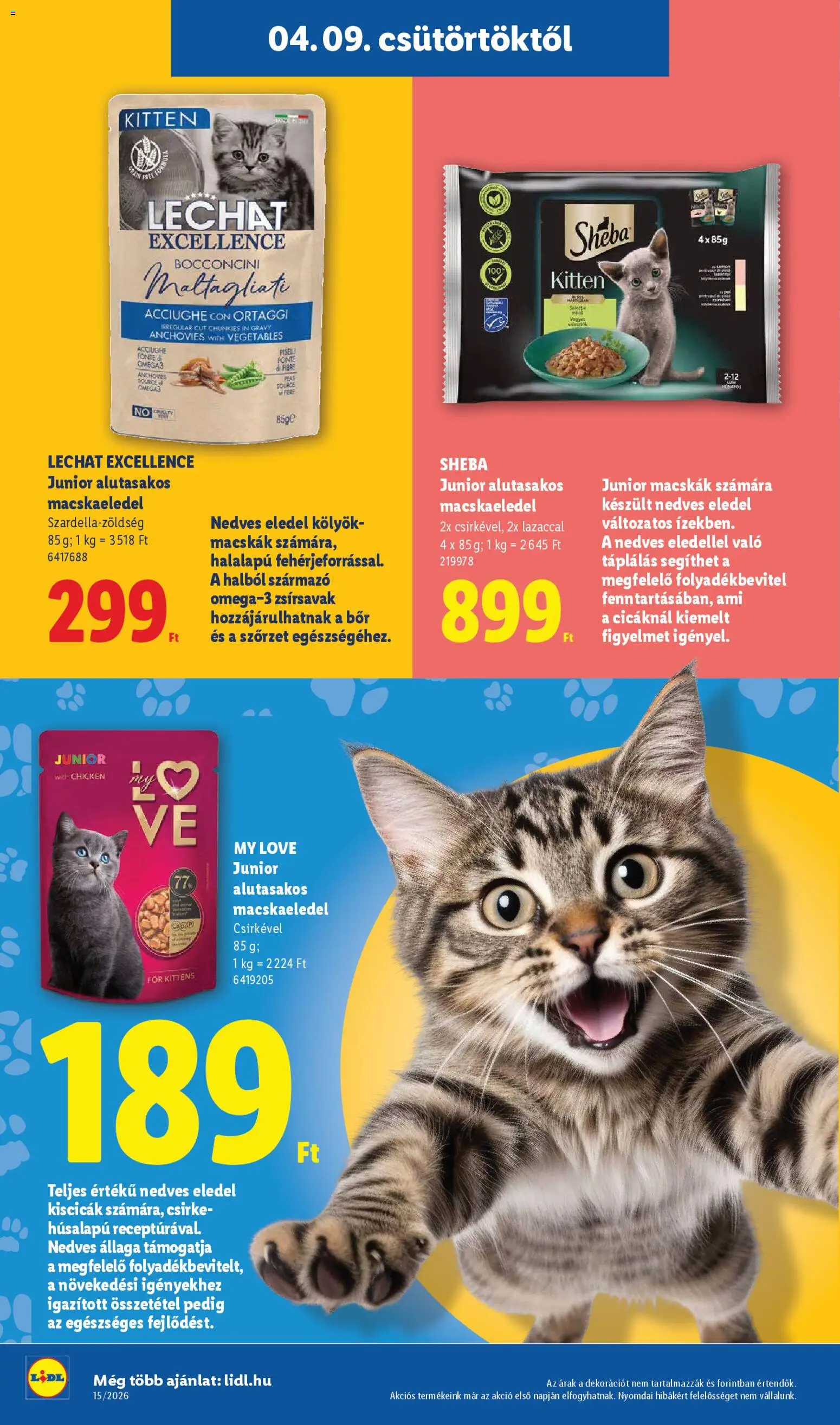 Lidl akciós ujság - amely érvényes a következő dátumtól: 09.04.2026 | Oldal: 20 | Termékek: Macskaeledel, Bor
