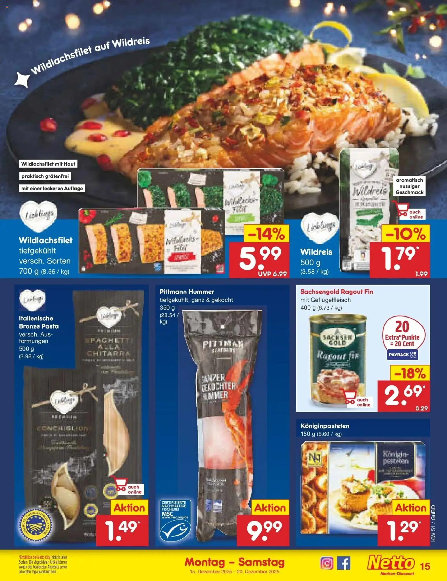 Netto Marken-Discount prospekt Augustusburg	 – gültig ab 15.12.2025 | Seite: 15 | Produkte: Pasta