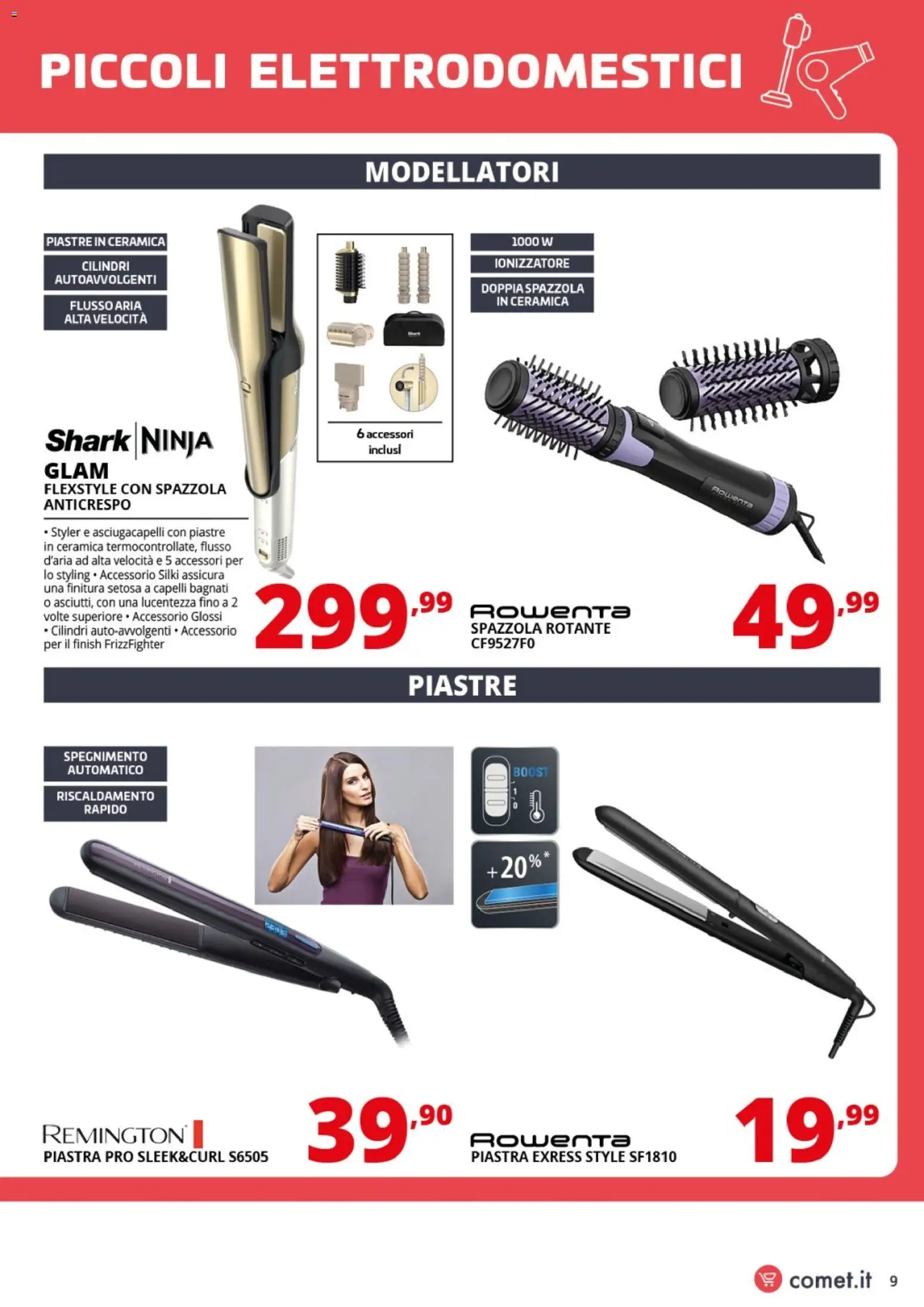 Volantino Comet del 24.04.2026 | Pagina: 9 | Prodotti: Spazzola, Asciugacapelli