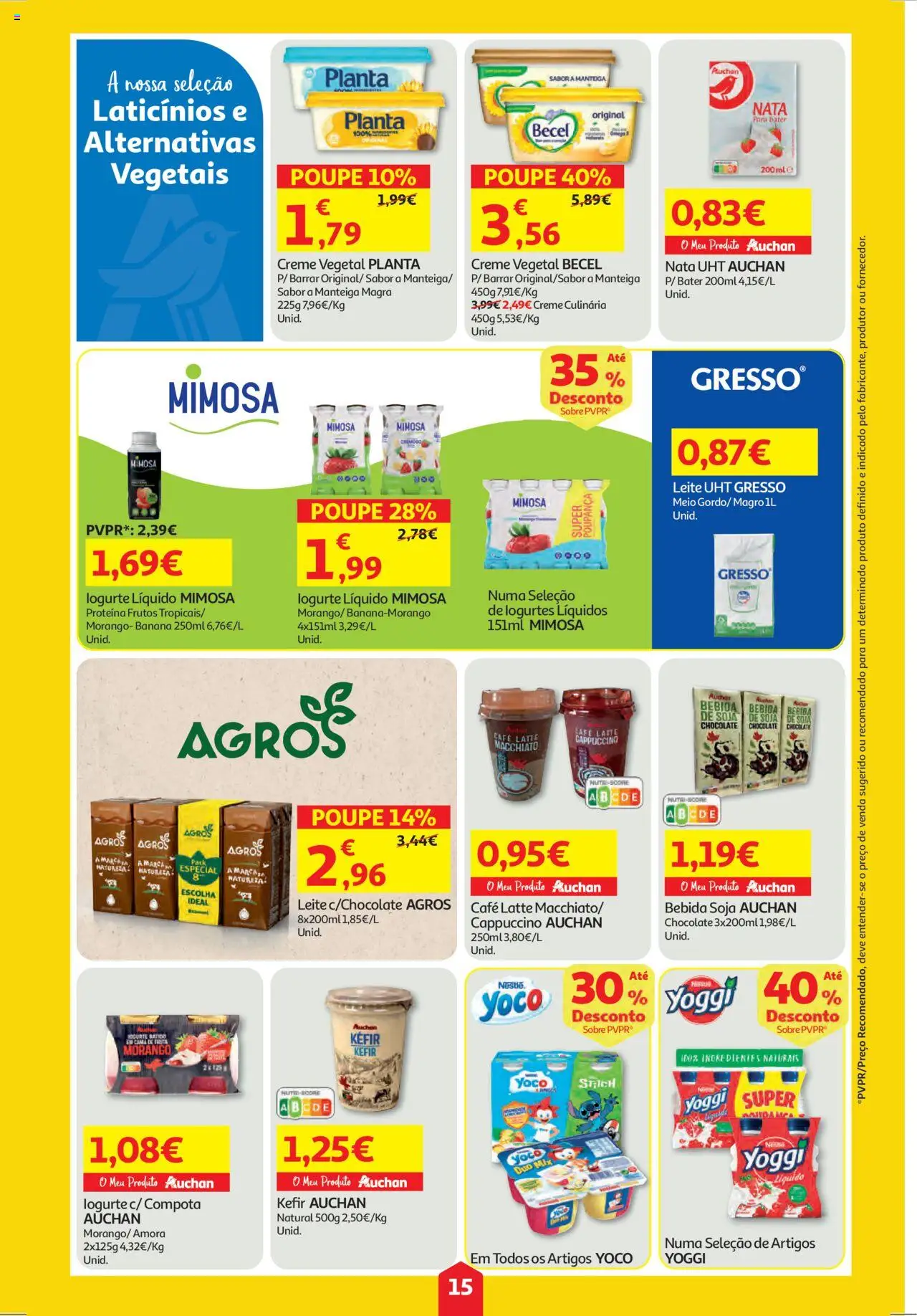 Auchan folheto │ válido de 18.09.2025 | Página: 15 | Produtos: Leite, Chocolate, Creme, Proteina