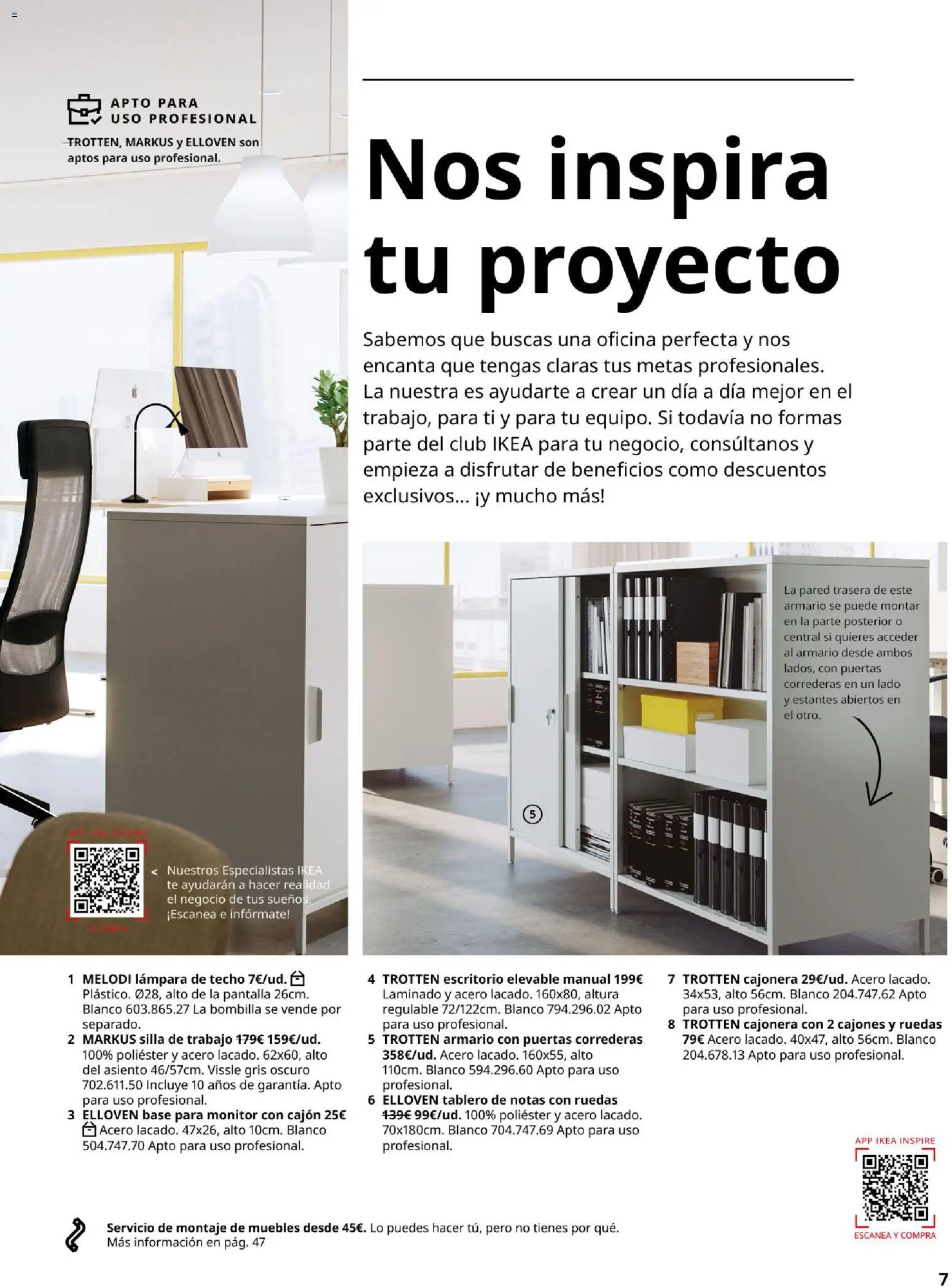 Catálogo IKEA para tu negocio │ válido desde el 02.12.2025 | Página: 7 | Productos: Lámpara de techo, Monitor, Muebles, Bombilla