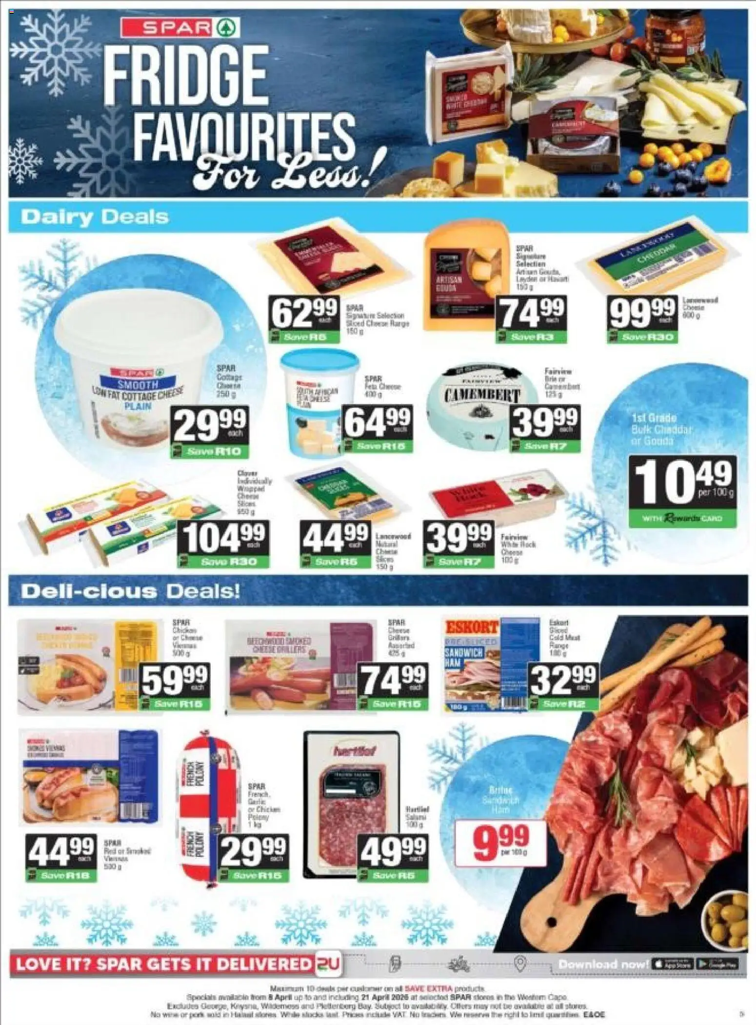 New Spar catalogue – valid from 08.04.2026 | Page: 5 | Products: Fridge, Chicken, Pork, Cottage cheese