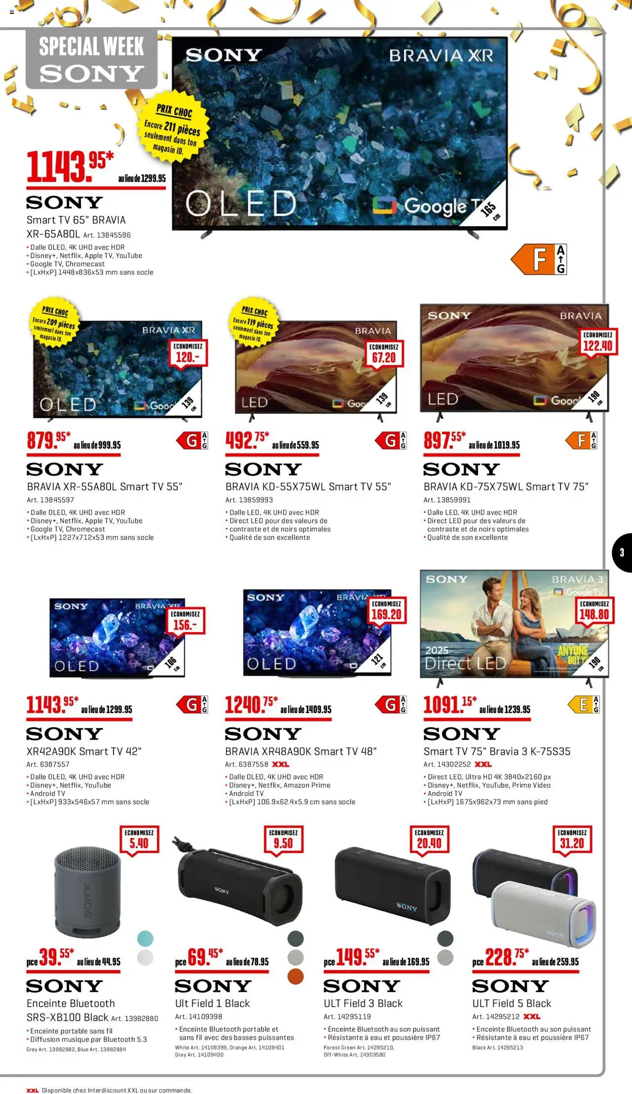 Interdiscount Aktionen FR – gültig ab 20.10.2025 | Seite: 3 | Produkte: TV, Video, Apple, Sony