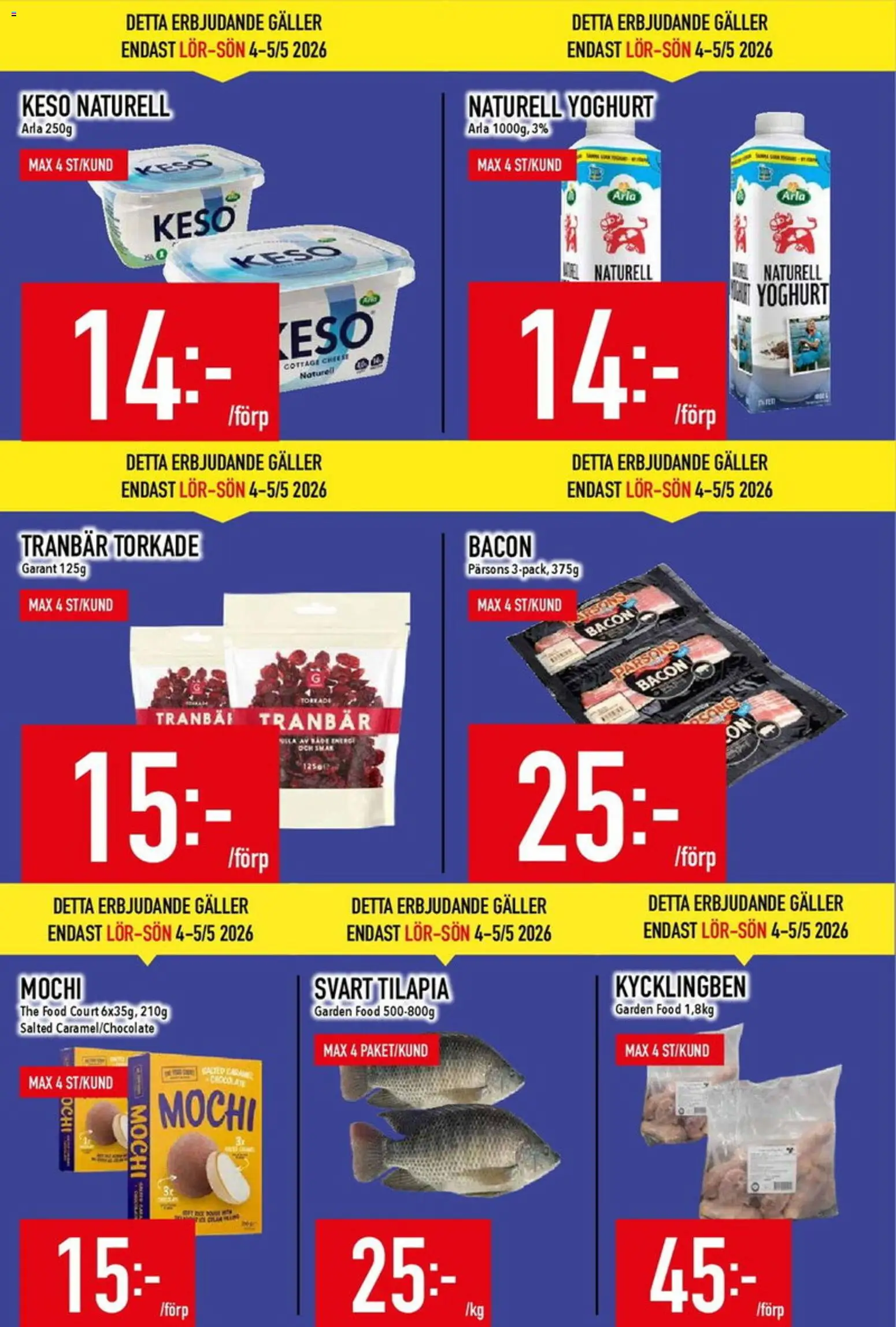 Matdax reklamblad aktuell från 30.03.2026 | Sida: 17 | Produkter: Bacon, Galler, Yoghurt, Keso