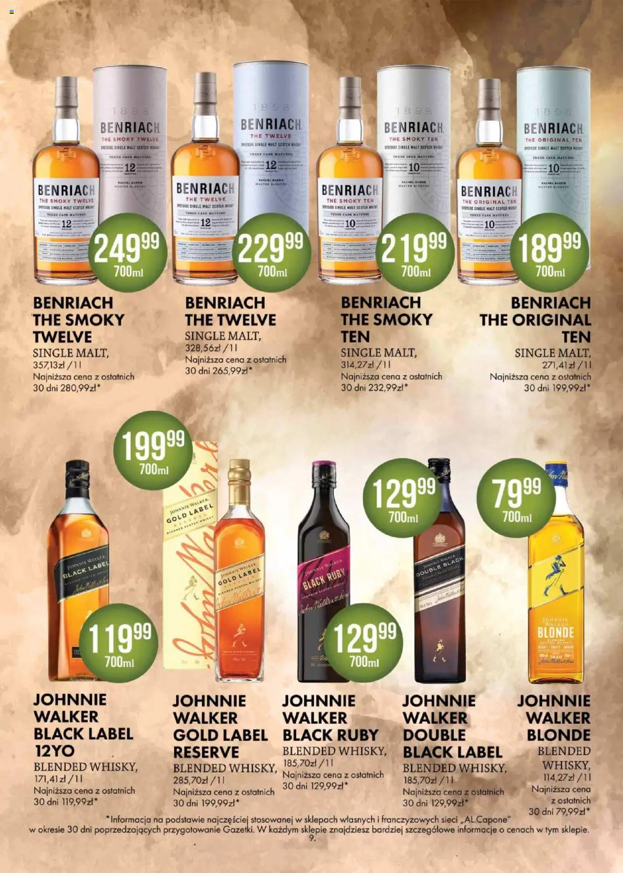 Al.Capone Gazetka od 11.08.2025 | Strona: 9 | Produkty: Black Label, Whisky