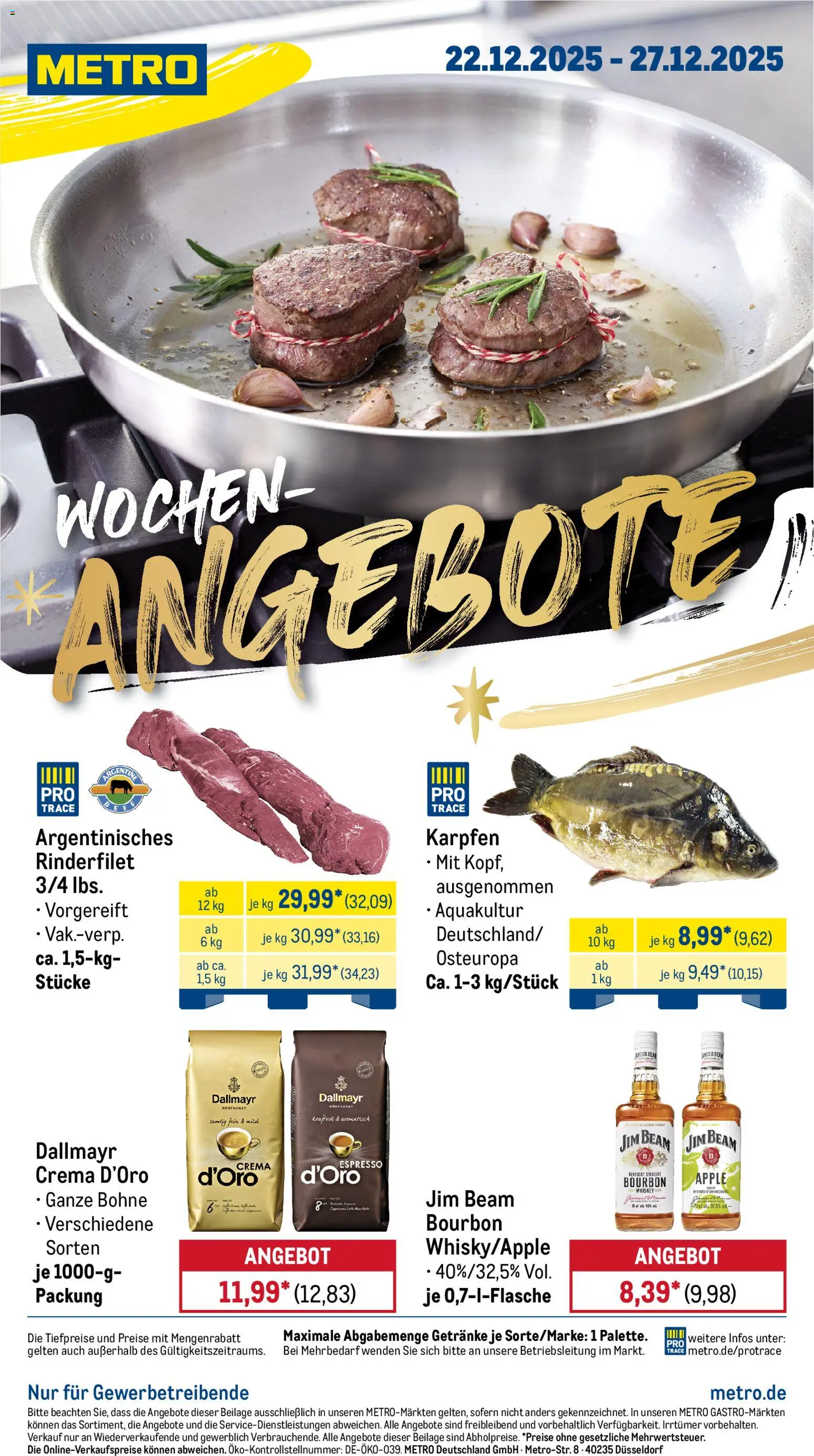 Metro Prospekt 	 – gültig ab 22.12.2025 | Seite: 1 | Produkte: Jim beam, Rinderfilet, Apple, Bourbon
