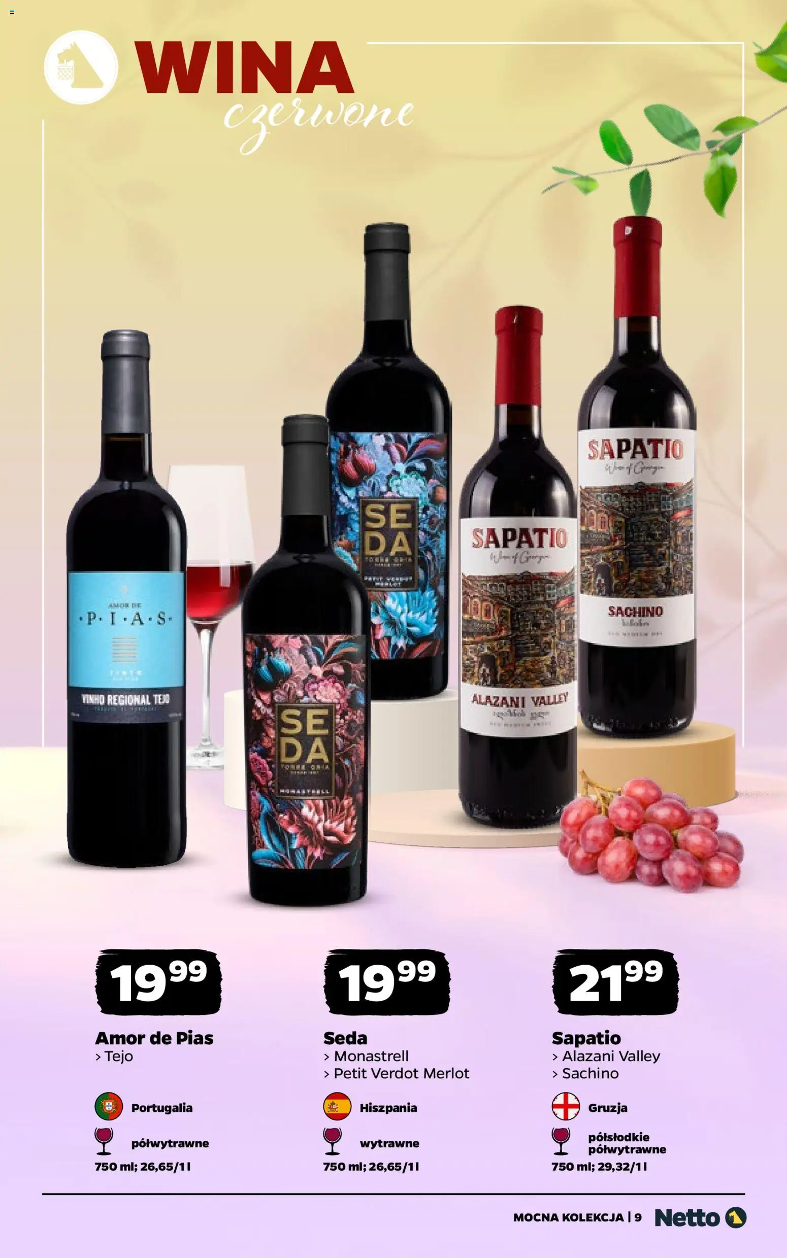 Netto gazetka - Wina od 16.03.2026 | Strona: 9 | Produkty: Alazani Valley, Merlot
