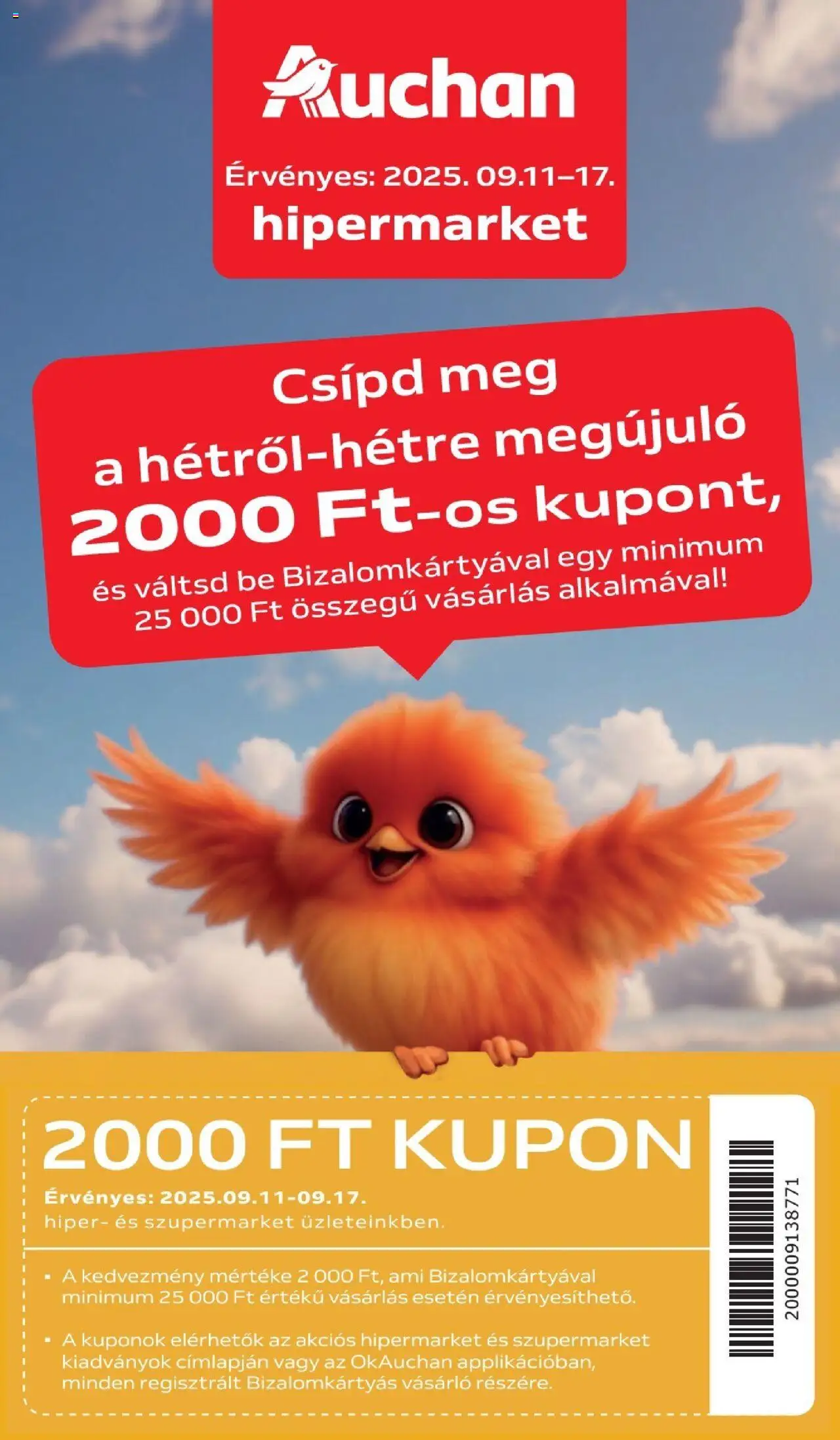 Auchan akciós ujság - amely érvényes a következő dátumtól: 11.09.2025 | Oldal: 1