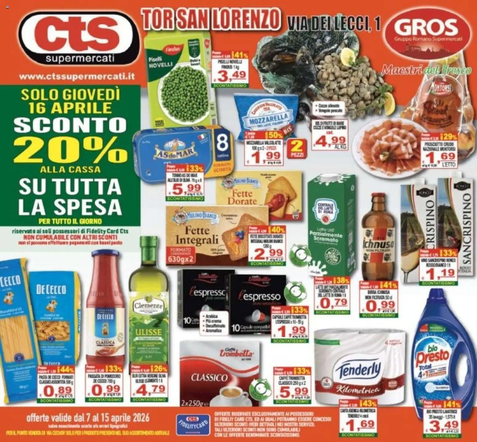 Volantino CTS del 07.04.2026 | Pagina: 1 | Prodotti: Pomodoro, Prosciutto, Pasta, Passata di pomodoro