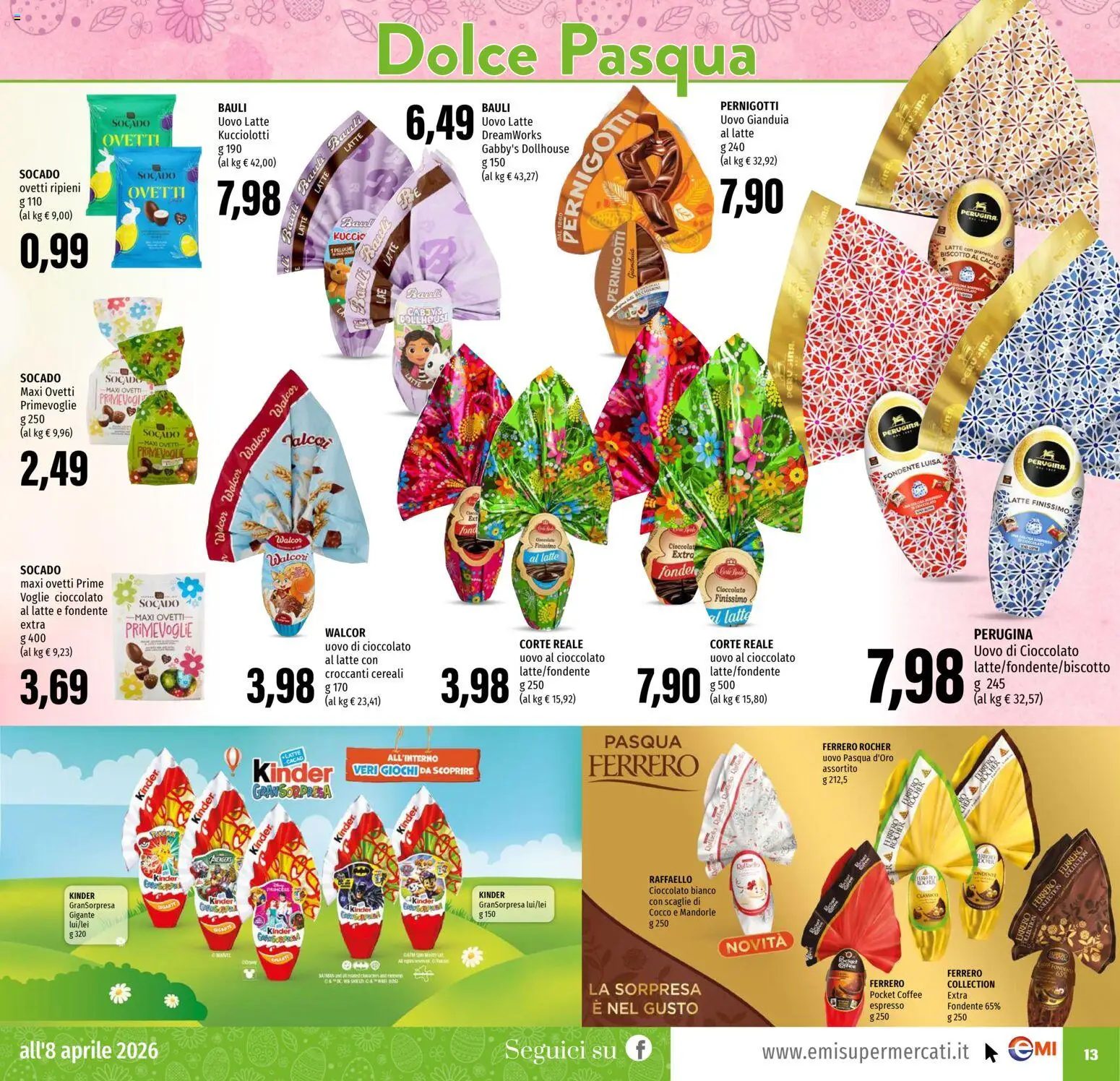 Volantino EMI del 26.03.2026 | Pagina: 13 | Prodotti: Peluche, Cereali, Latte, Cocco