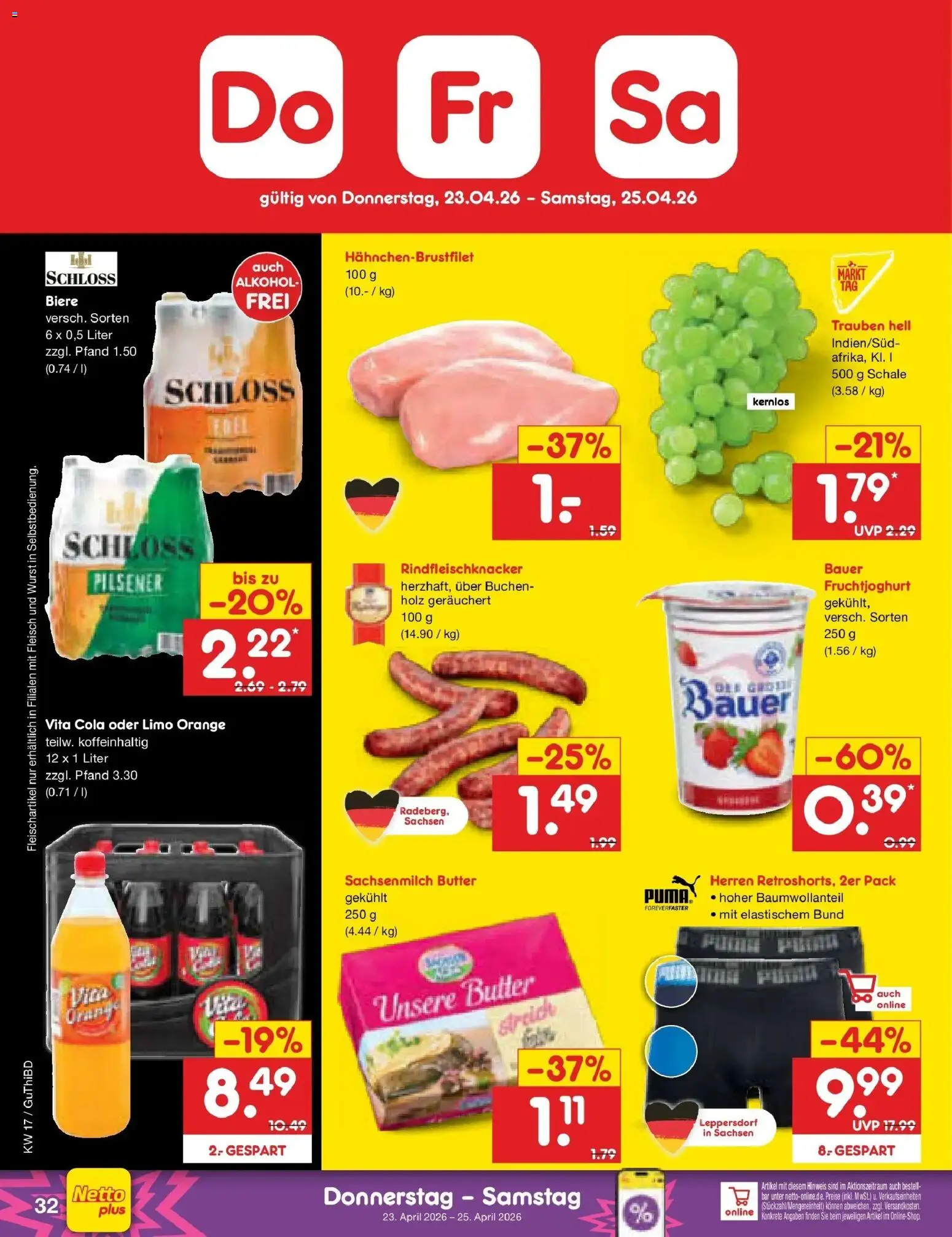 Netto Marken-Discount Prospekt Augustusburg	 – gültig ab 20.04.2026 | Seite: 48 | Produkte: Cola, Trauben, Wurst, Fleisch