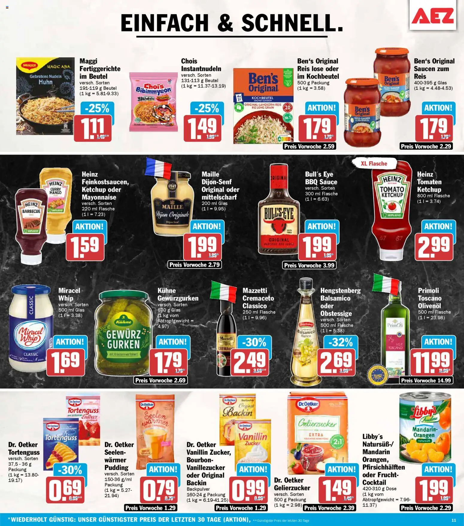 AEZ Prospekt 	 – gültig ab 27.04.2026 | Seite: 11 | Produkte: Balsamico, Olivenol, Orangen, Reis
