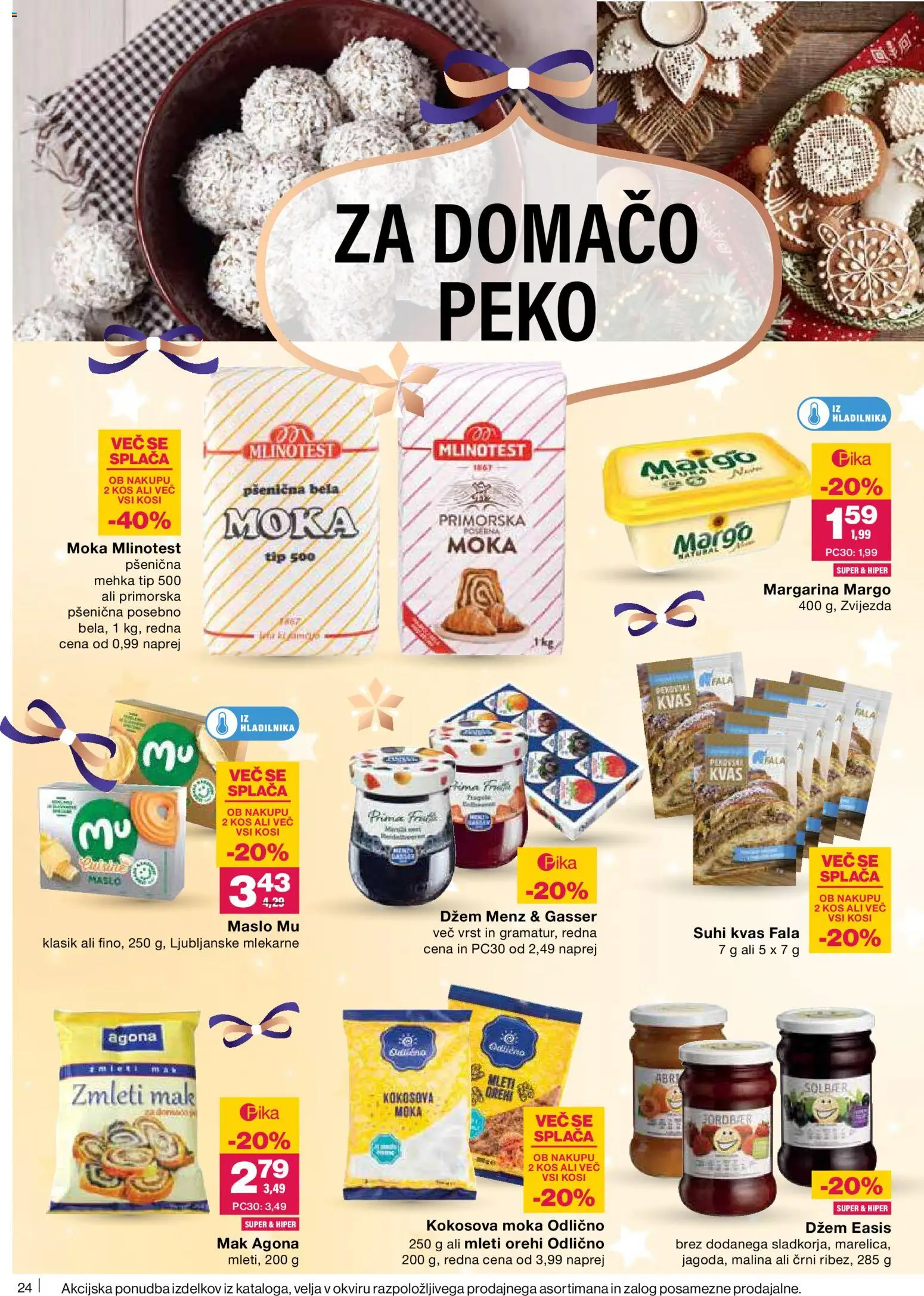 Novi Mercator katalog ponudbe – veljaven od 20.11.2025 | Stran: 24 | Izdelki: Moka, Margarina, Džem, Maslo