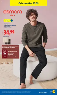 Esmara men Piżama męska z bawełną, Piżama męska z bawełną, rozmiary: M-XXL, 2 zestawy do wyboru od 22.09.2025 | Strona: 37 | Produkty: Spodnie, Piżama