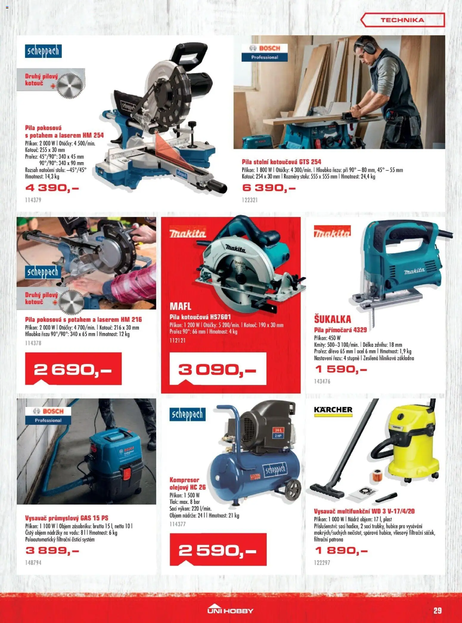 Uni Hobby leták od 30.10.2025 | Strana: 29 | Produkty: Kärcher, Makita, Vysavač, Pila