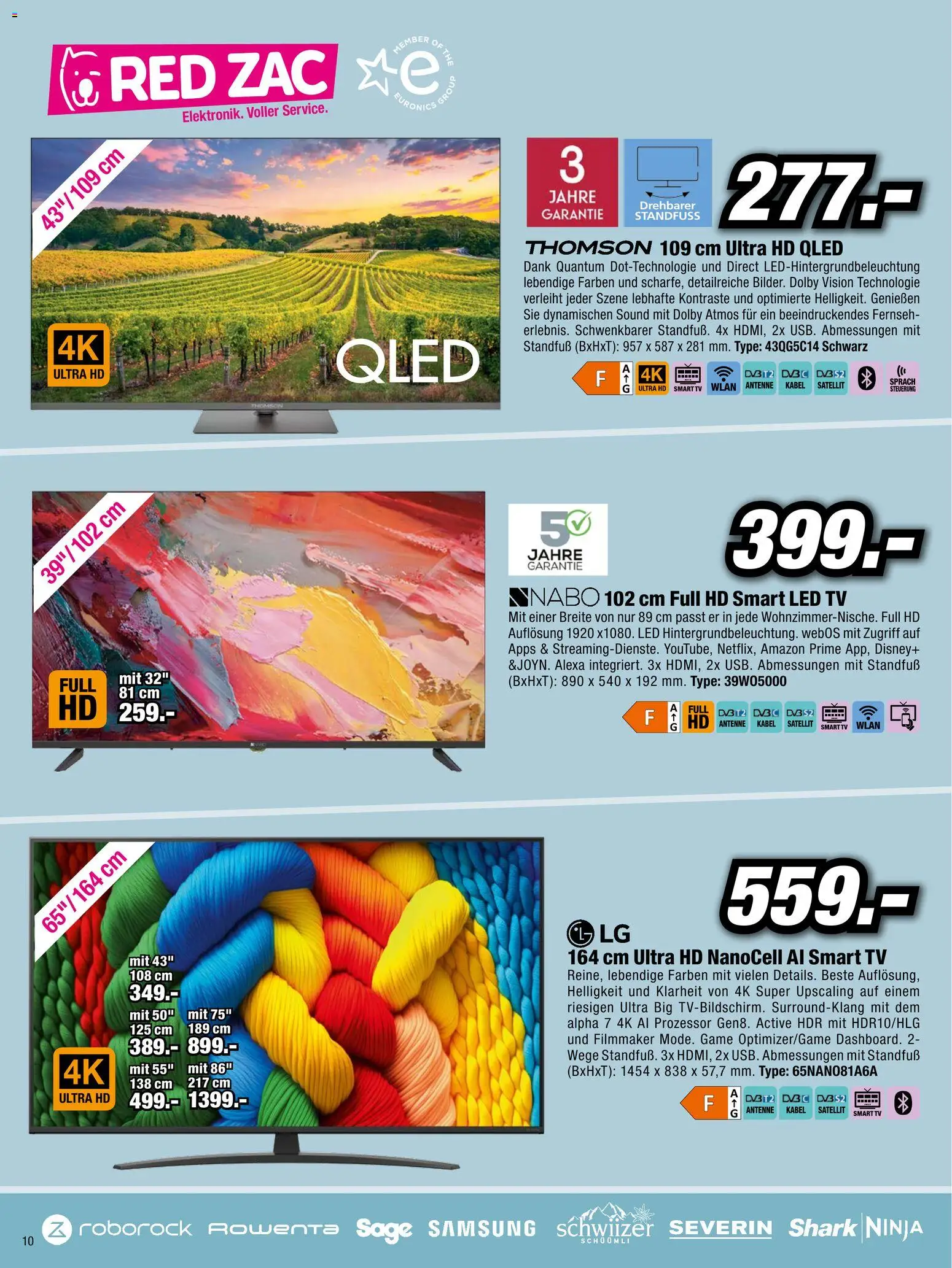 RED ZAC Flugblatt gültig ab 03.04.2026 | Seite: 10 | Produkte: TV, Kabel, Satellit, Samsung