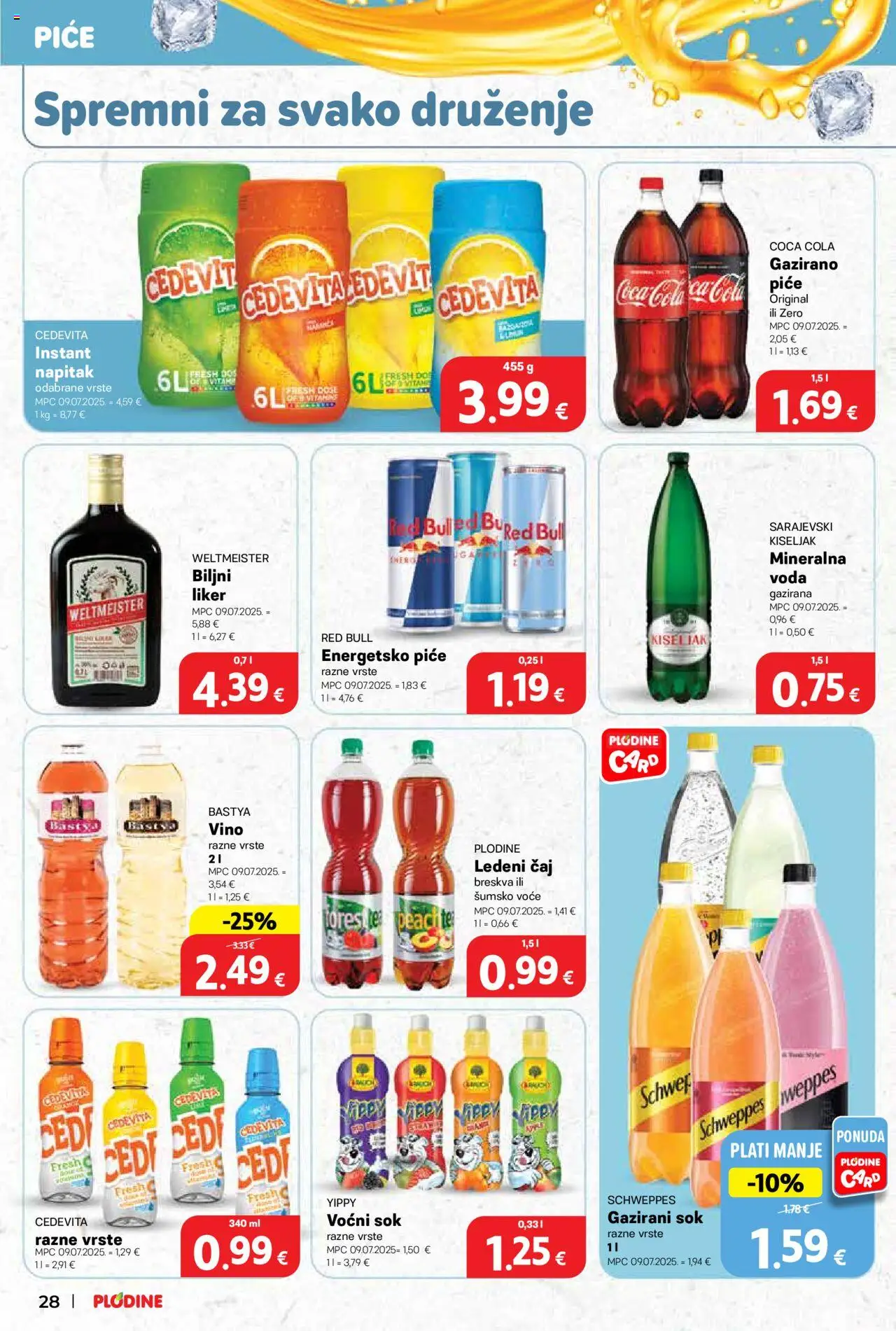 Plodine katalog | vrijedi od 17.09.2025 | Stranica: 28 | Proizvodi: Šumsko voće, Sok, Red Bull, Cedevita