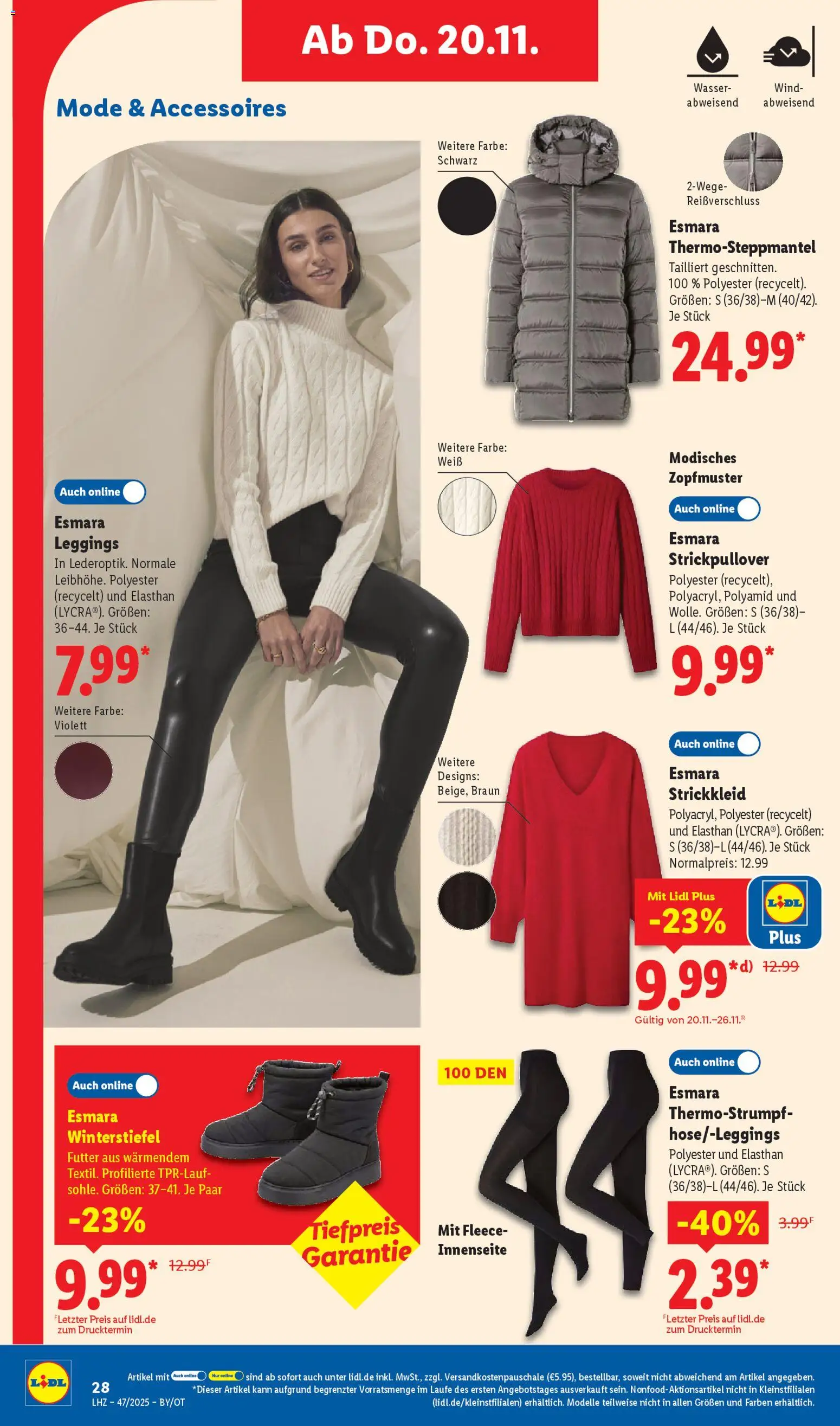 Lidl Prospekt Grimma – gültig ab 17.11.2025 | Seite: 42 | Produkte: Wasser, Leggings