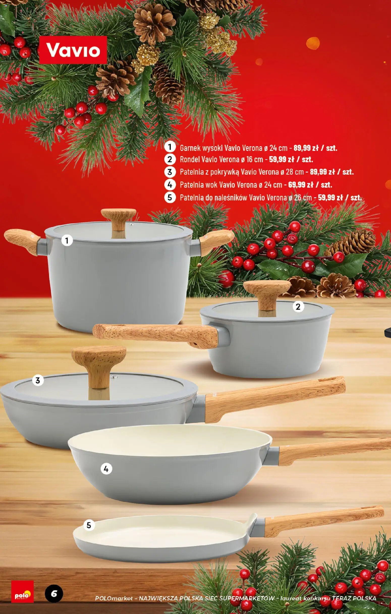 POLOmarket Gazetka - Boże Narodzenie od 07.11.2025 | Strona: 6 | Produkty: Garnek, Patelnia wok, Patelnia