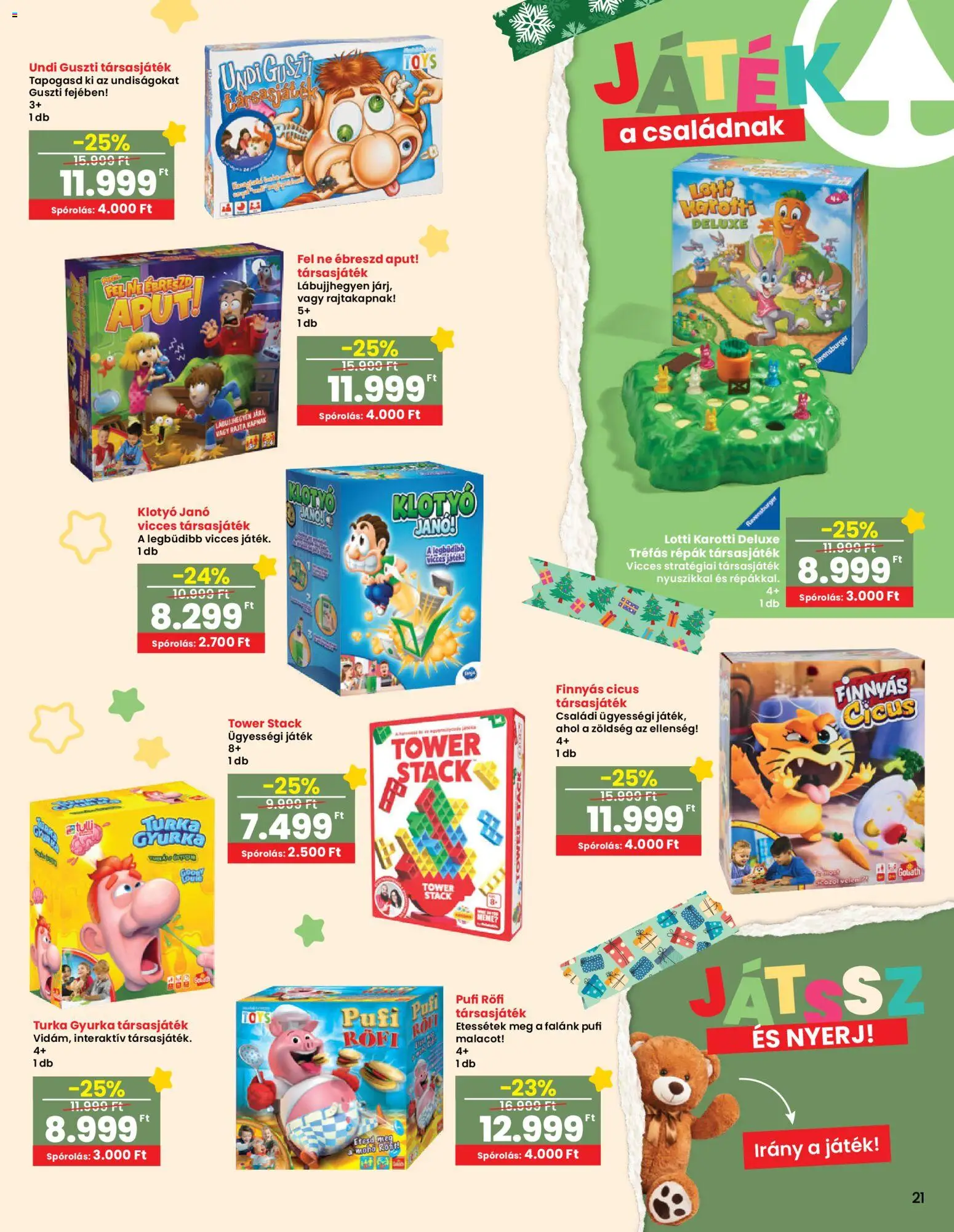 Interspar akciós ujság - amely érvényes a következő dátumtól: 13.11.2025 | Oldal: 22 | Termékek: Játék, Társasjáték, Zöldség, Puff