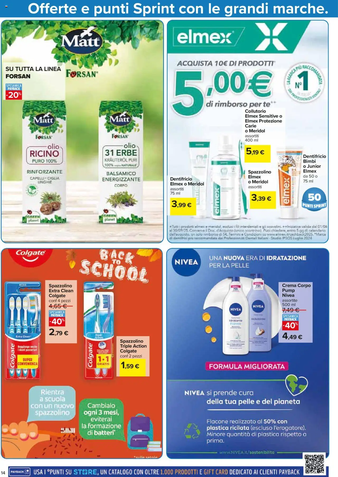 Volantino Carrefour del 05.09.2025 | Pagina: 14 | Prodotti: Dentifricio, Spazzolino, Tè, Olio