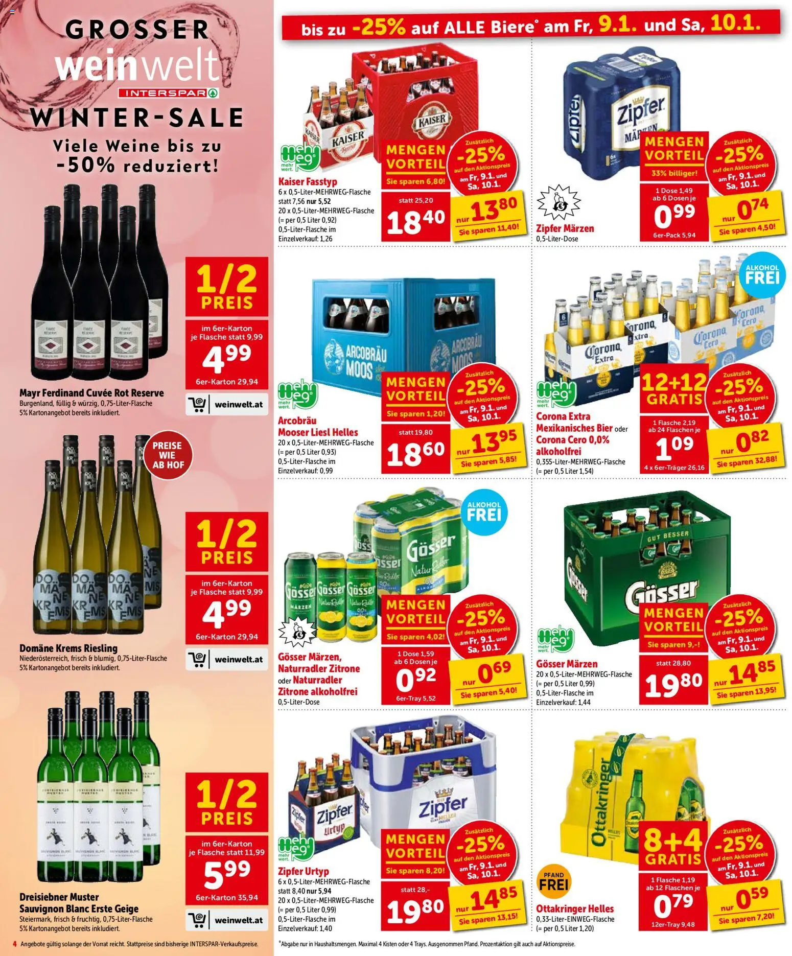 Interspar Flugblatt - Oberösterreich gültig ab 08.01.2026 | Seite: 4 | Produkte: Zitrone, Bier