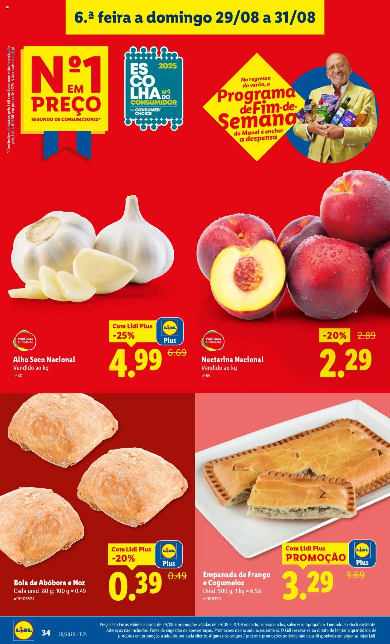 Lidl folheto │ válido de 25.08.2025 | Página: 34 | Produtos: Frango, Base, Abóbora, Cogumelos