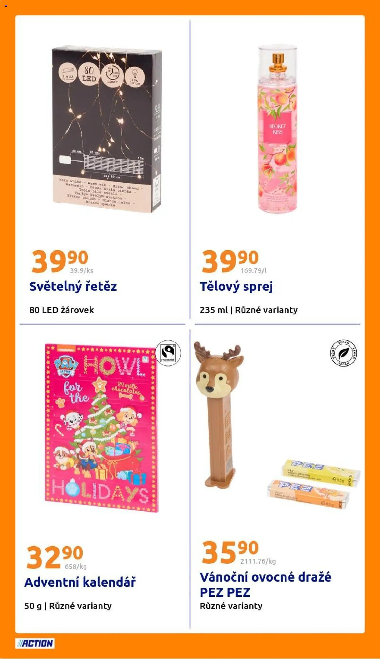 Action leták od 19.11.2025 | Strana: 24 | Produkty: Adventní kalendář, Kalendář, Světelný řetěz, LED