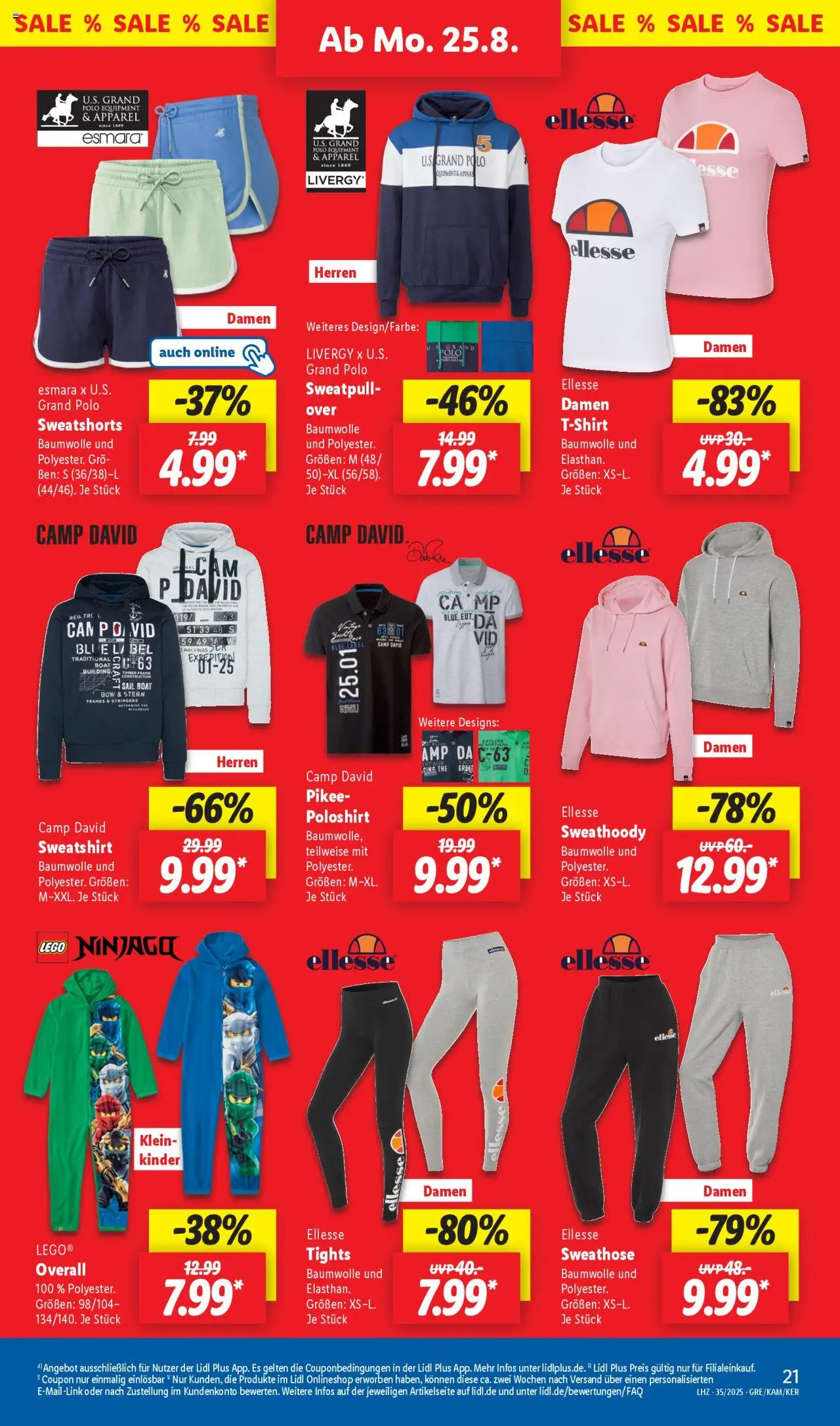 Lidl Prospekt Düsseldorf	 - gültig ab dem 25.08.2025 | Seite: 5 | Produkte: Sweathose, Sweatshorts, Poloshirt, Overall