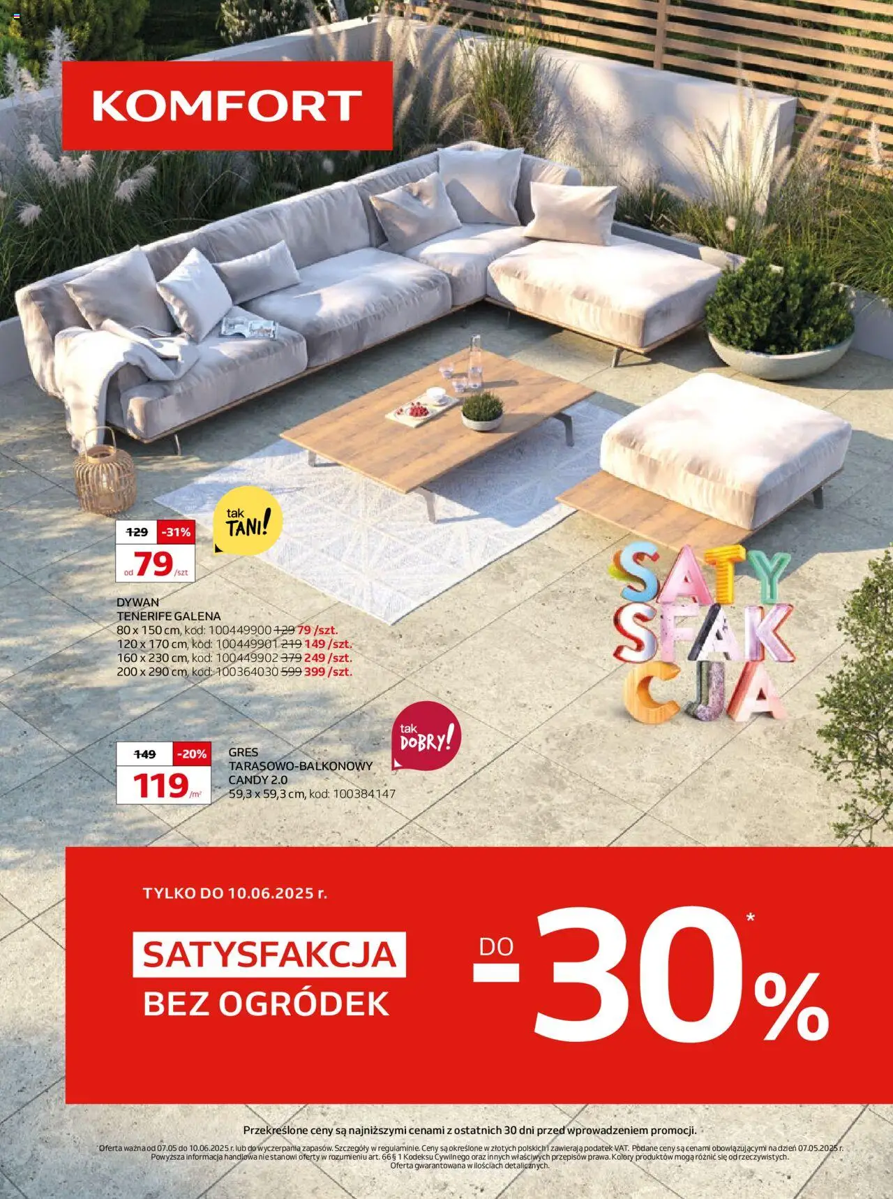 Komfort Gazetka od 07.05.2025 | Strona: 1 | Produkty: Dywan