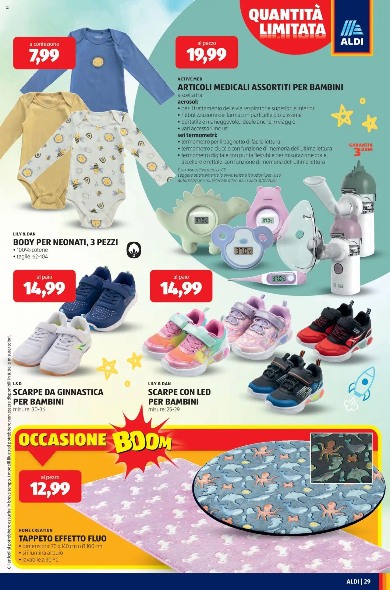 Volantino Aldi del 06.10.2025 | Pagina: 29 | Prodotti: Scarpe, Data, Bagnetto, Termometro
