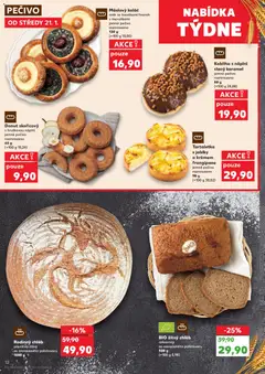 Náhled letáku Kobliha s náplní slaný karamel, jemné pečivo rozmrazeno 80 g od 21.01.2026 | Strana: 12 | Produkty: Donut, Chléb, Žitný chléb, Pečivo
