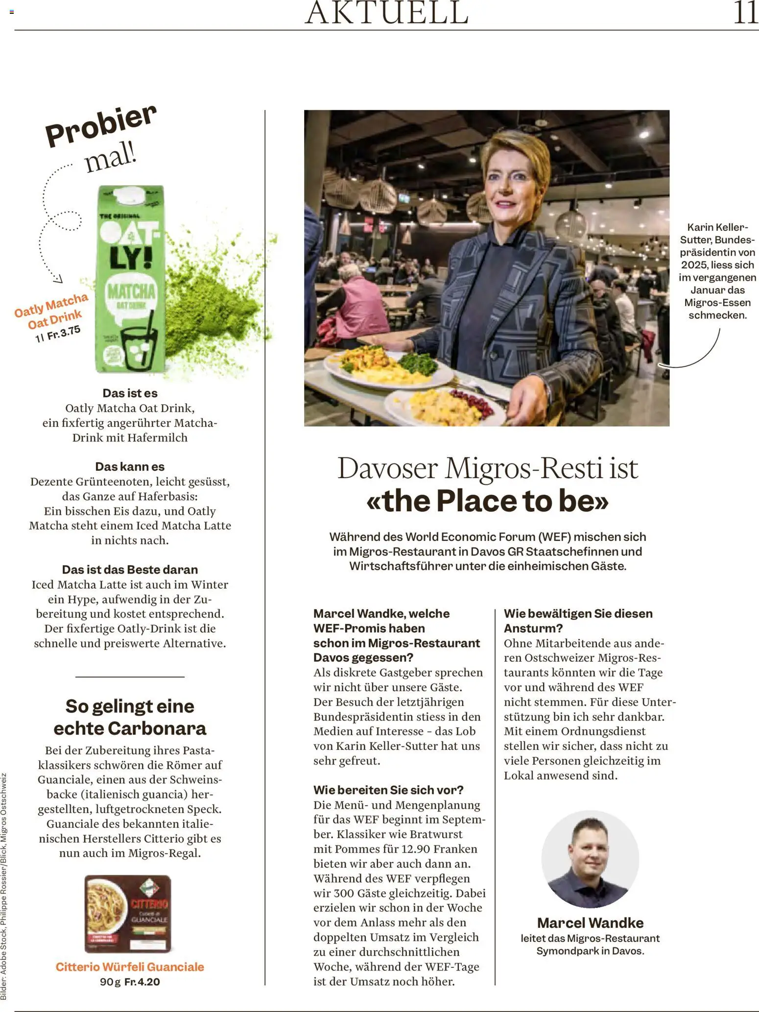 Migros Magazin – gültig ab 19.01.2026 | Seite: 11 | Produkte: Hafermilch, Pasta, Eis, Bilder