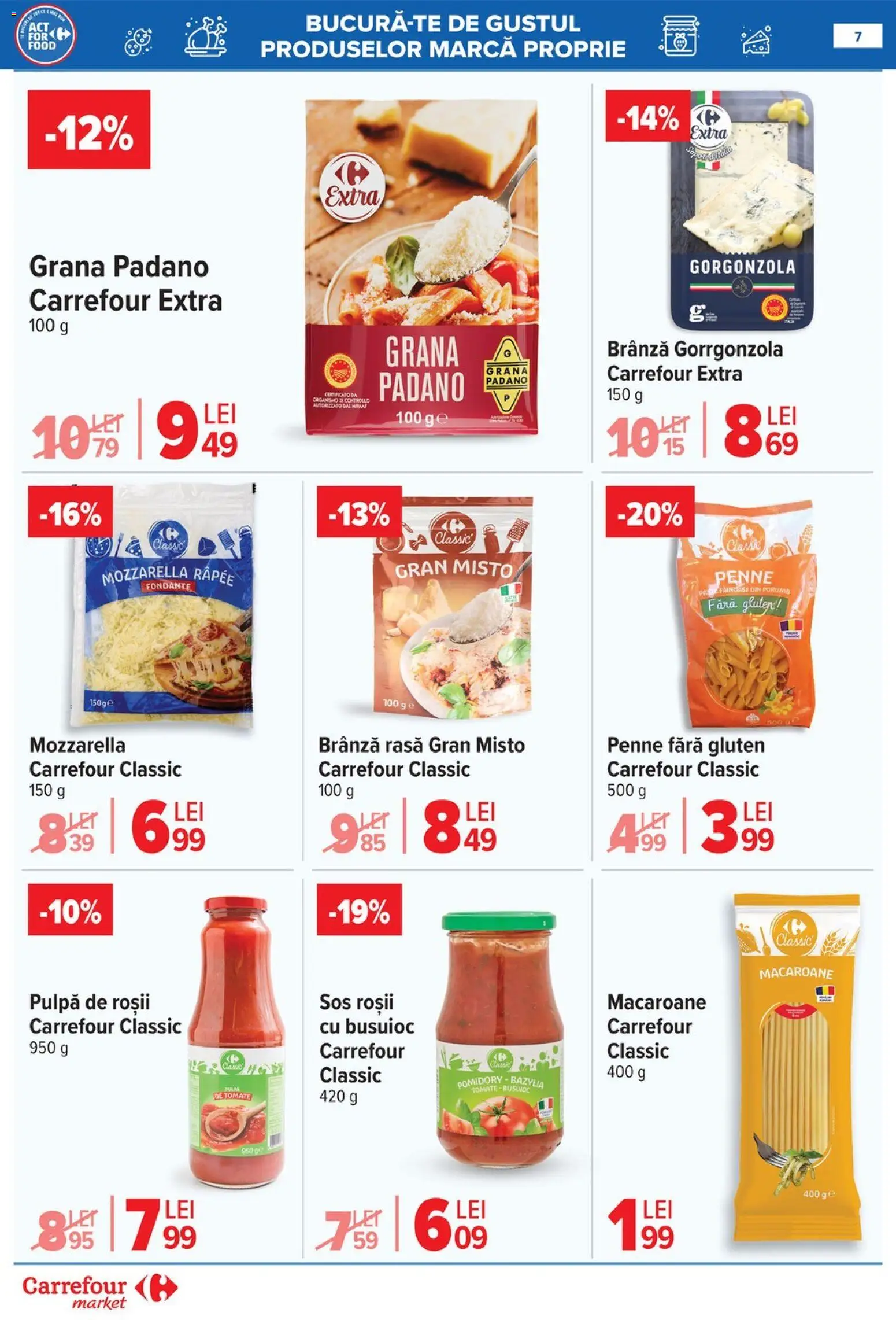 Noul catalog Carrefour – valabil de la 18.02.2026 | Pagină: 8 | Produse: Mozzarella, Brânză, Gorgonzola, Sos