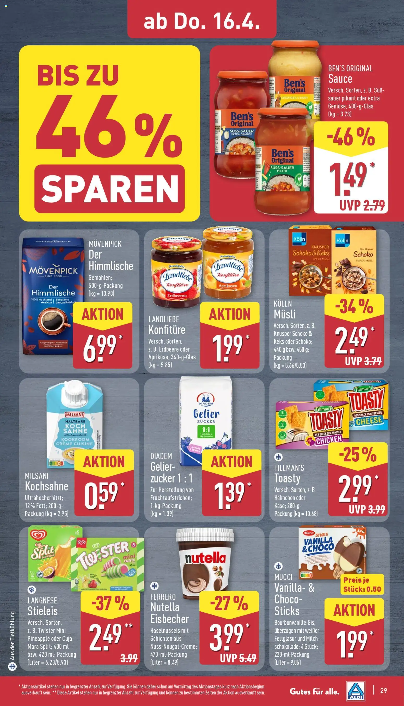 Aldi Prospekt 	 – gültig ab 13.04.2026 | Seite: 33 | Produkte: Musli, Hahnchen, Creme, Nutella
