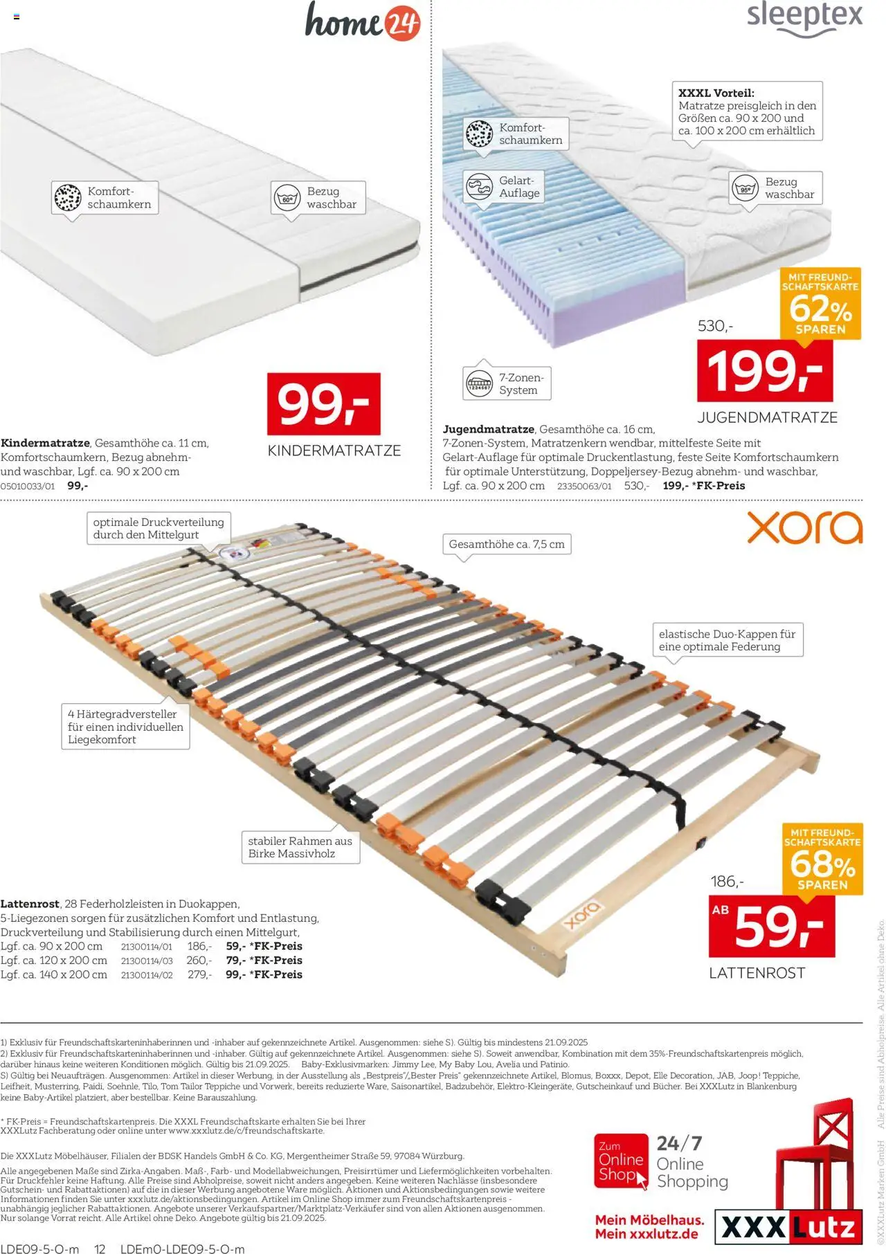 XXXL Lutz Große Matratzen-Aktion – gültig ab 08.09.2025 | Seite: 12 | Produkte: Matratze, Lattenrost