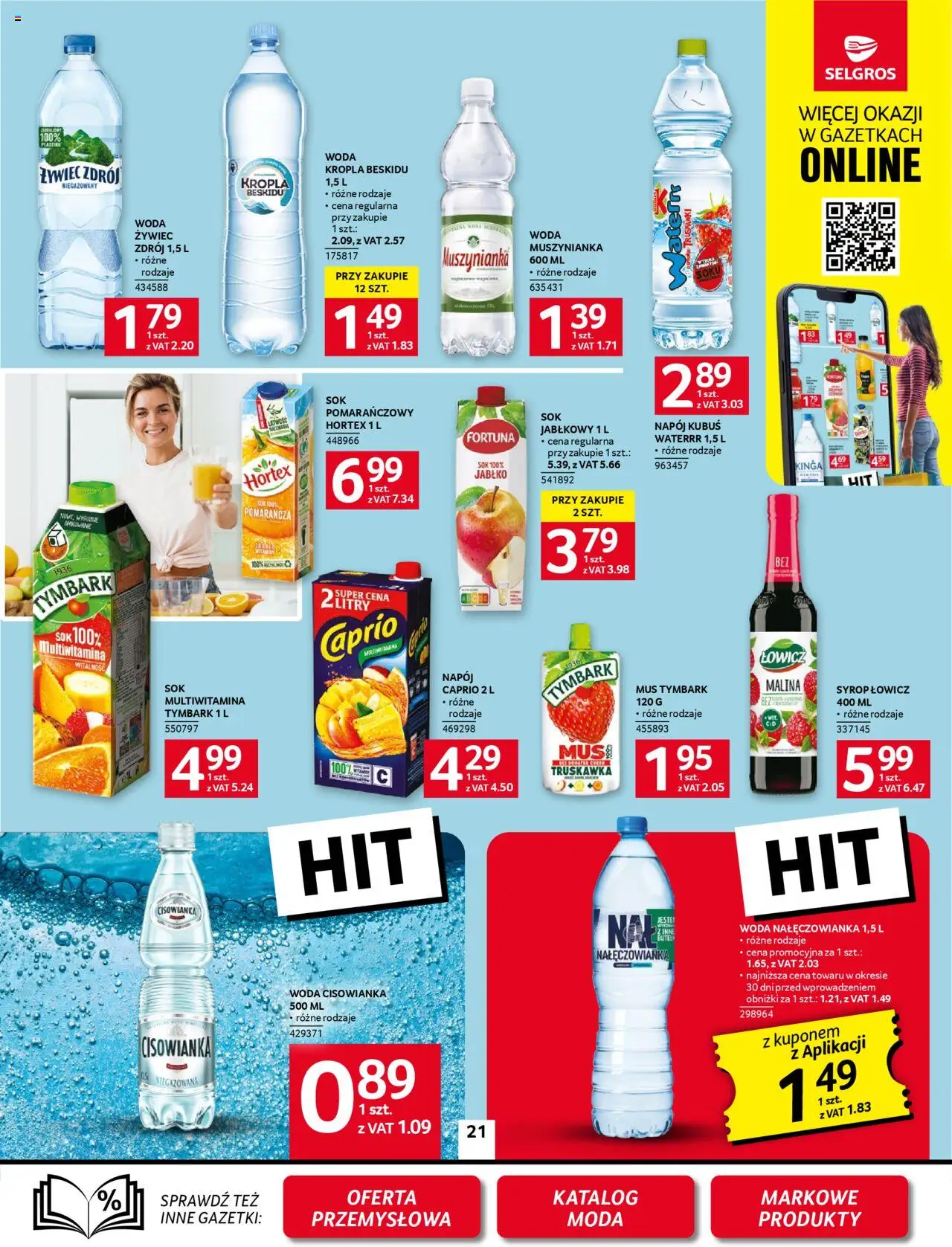 Selgros cash&carry Gazetka od 23.10.2025 | Strona: 21 | Produkty: Syrop, Muszynianka, Truskawki, Woda