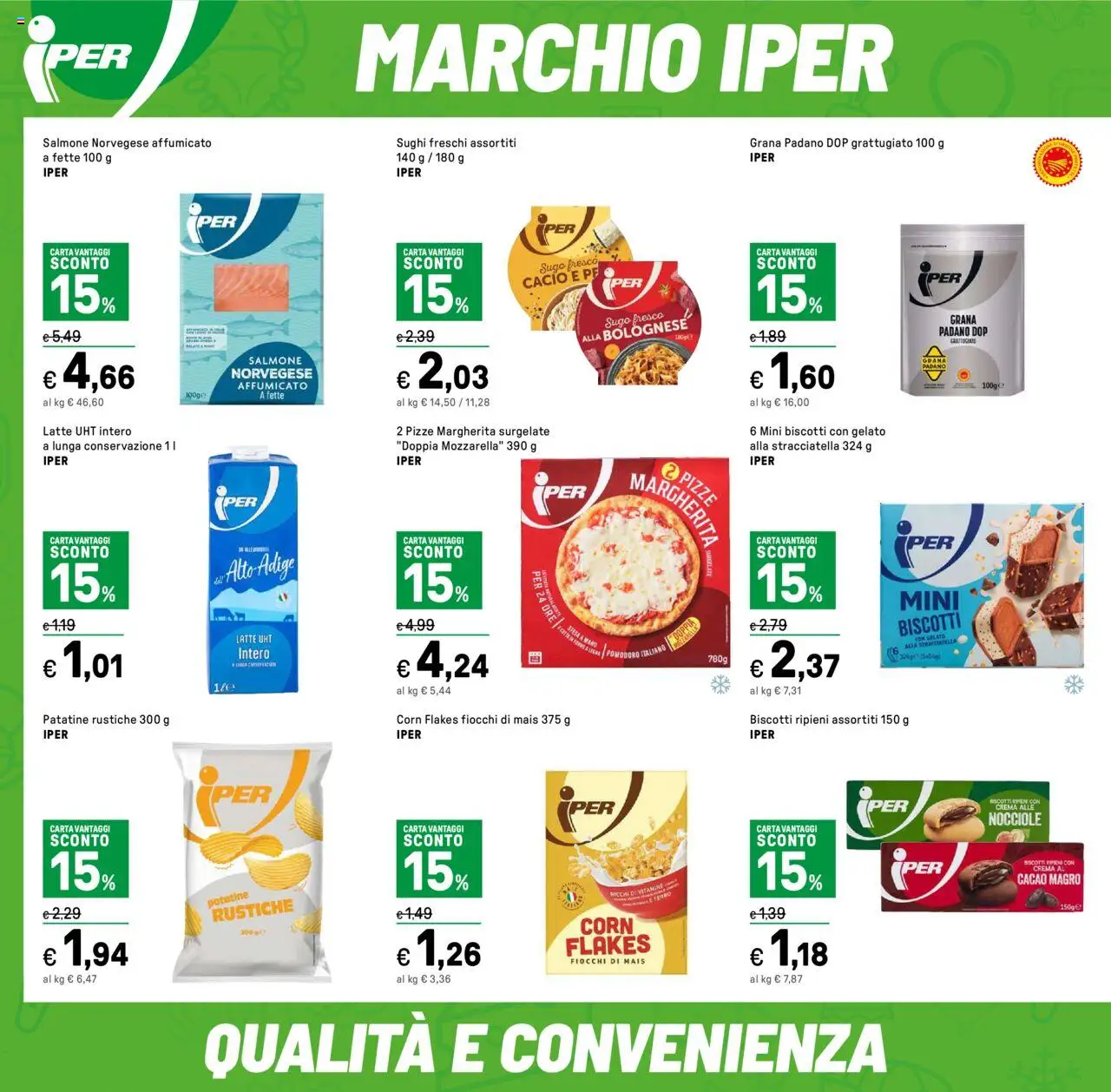 Volantino Iper del 01.08.2025 | Pagina: 14 | Prodotti: Patatine, Mozzarella, Nocciole, Grana Padano