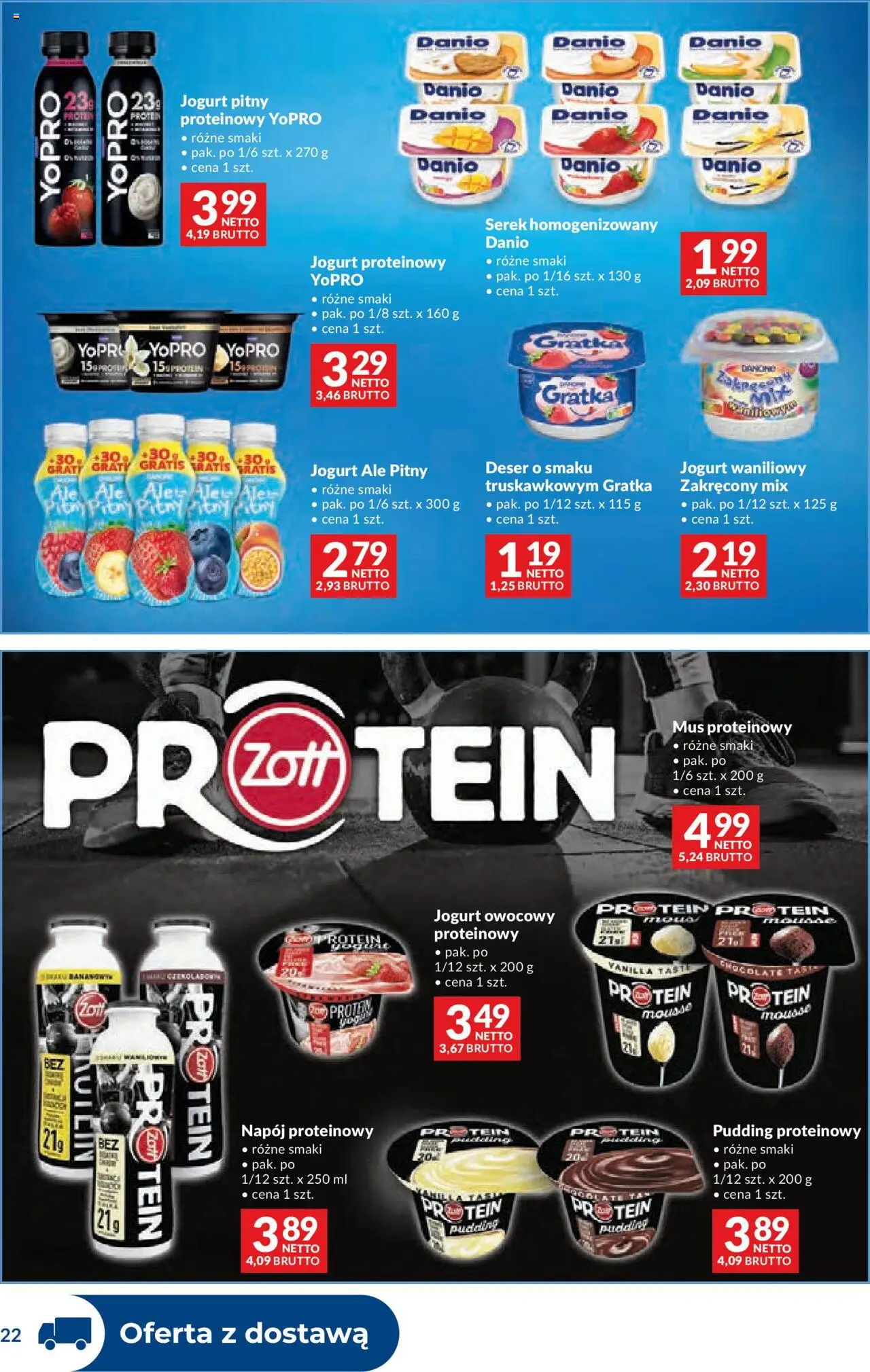 Makro Gazetka - Dystrybucja do sklepów od 16.09.2025 | Strona: 22 | Produkty: Jogurt waniliowy, Serek homogenizowany, Jogurt pitny, Jogurt owocowy