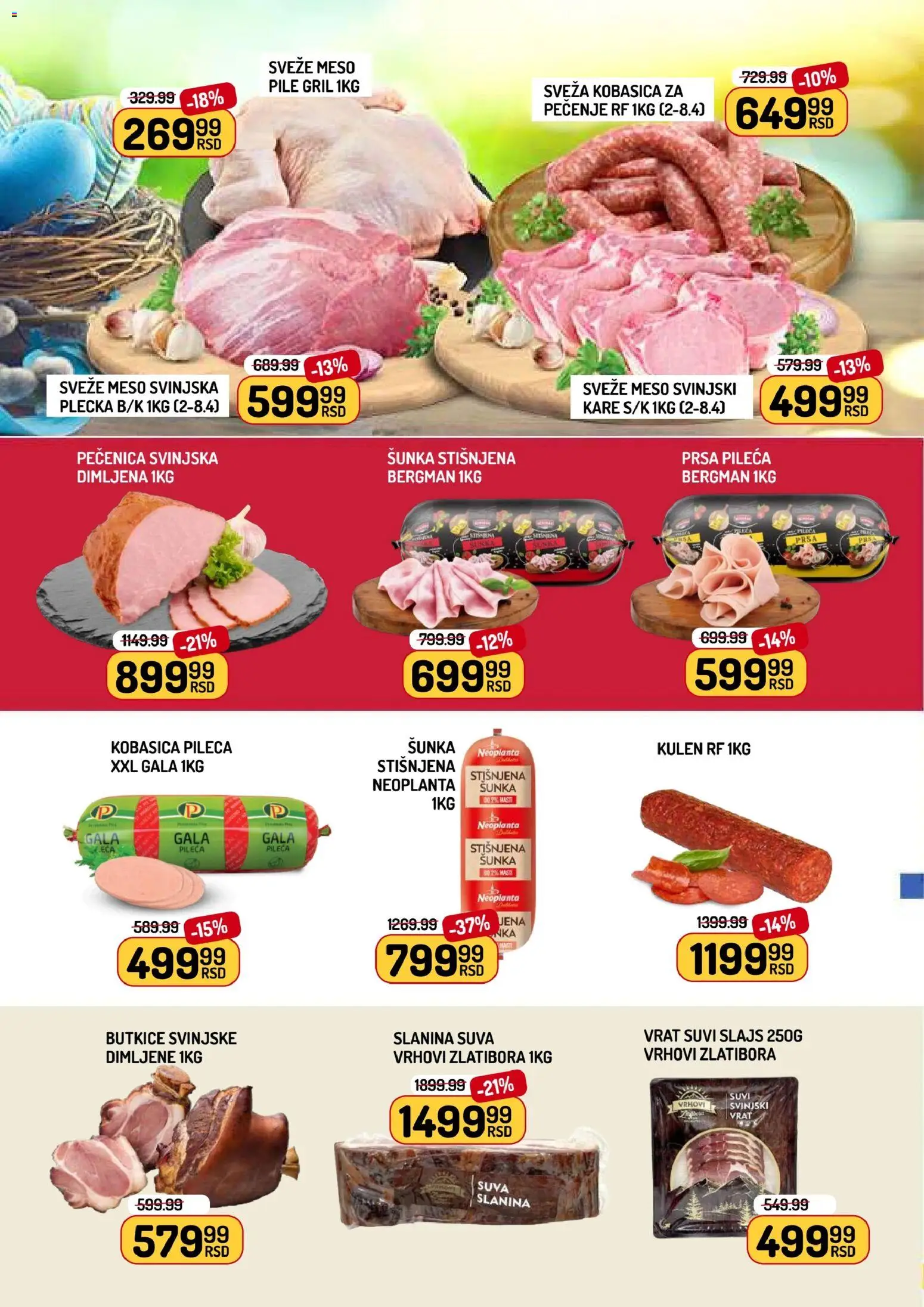 Aman katalog - važi od 02.04.2026 | Strana: 2 | Proizvode: Svinjski kare, Kulen, Pile, Pečenica