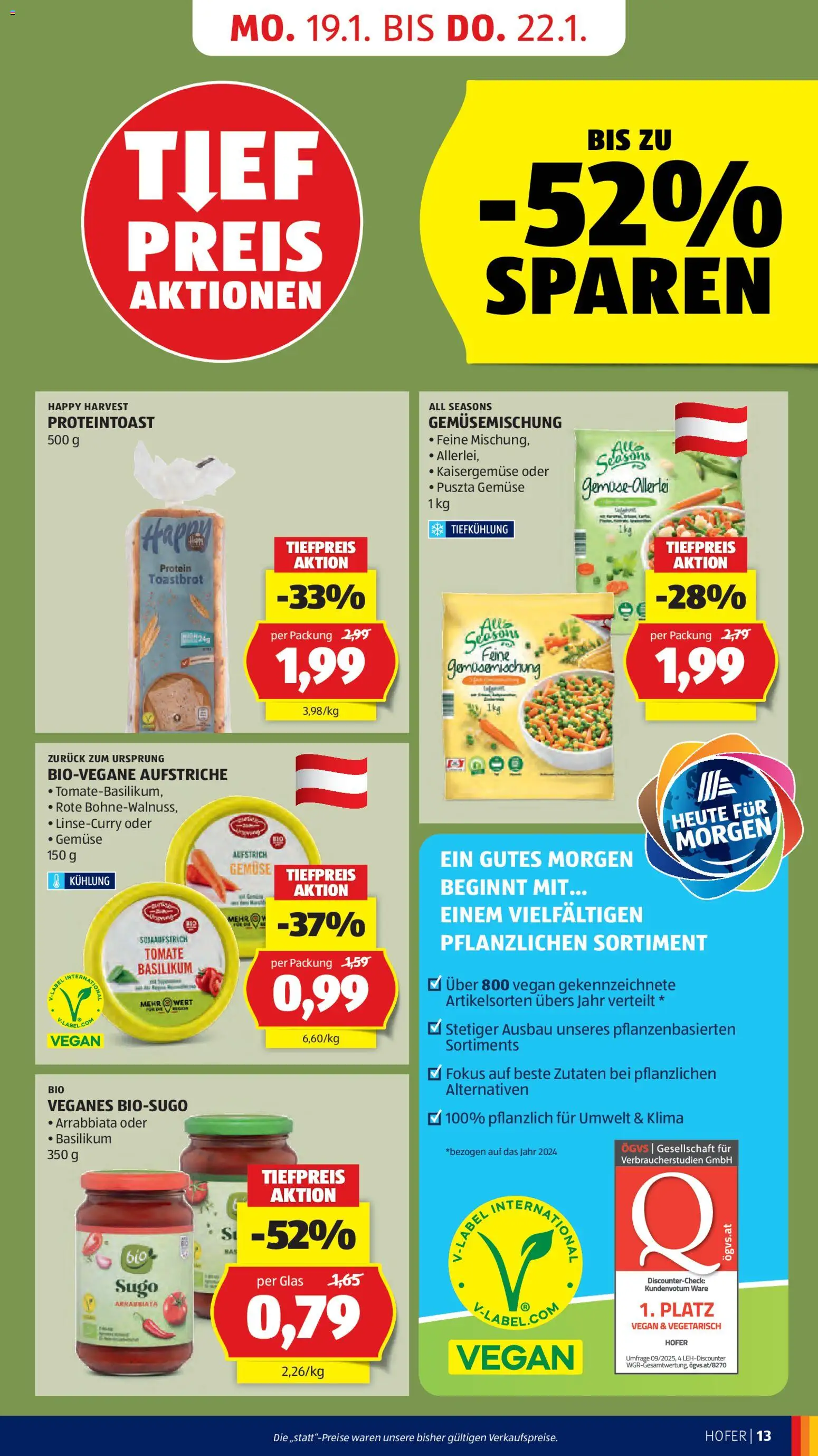 Hofer Flugblatt gültig ab 14.01.2026 | Seite: 15 | Produkte: Gemüse