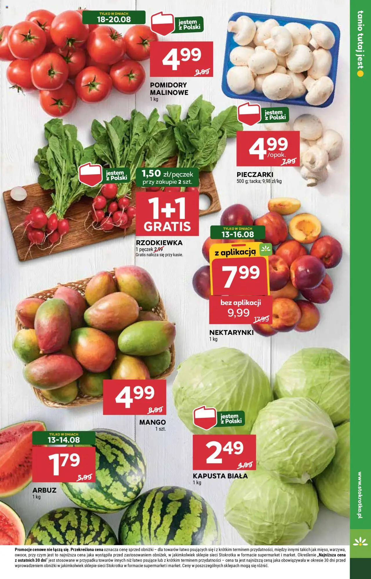 Stokrotka Gazetka od 13.08.2025 | Strona: 9 | Produkty: Arbuz, Stokrotka, Pomidory malinowe, Kapusta biała
