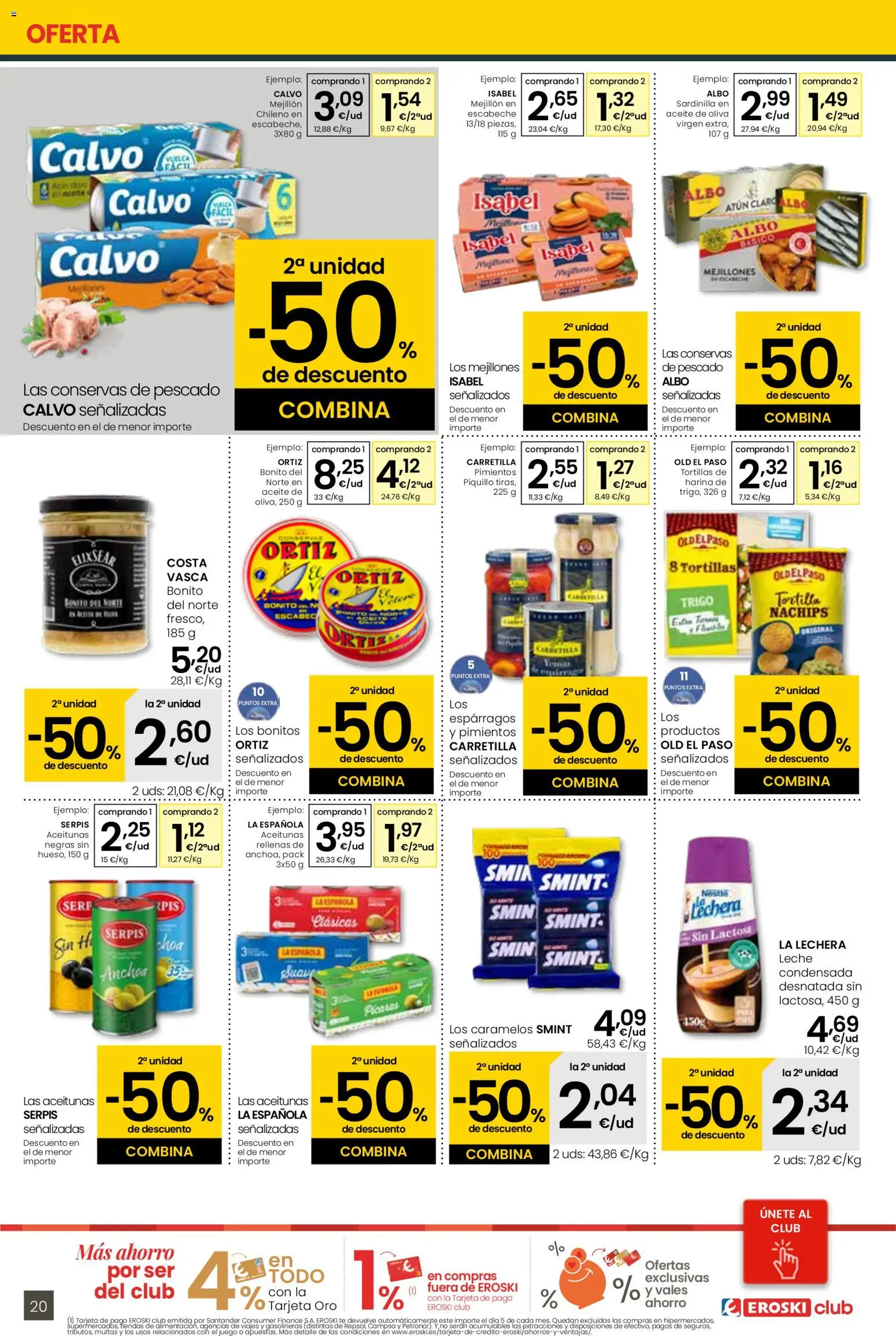 Eroski - Center │ válido desde el 29.01.2026 | Página: 20 | Productos: Leche, Aceite, Pescado, Aceite de oliva