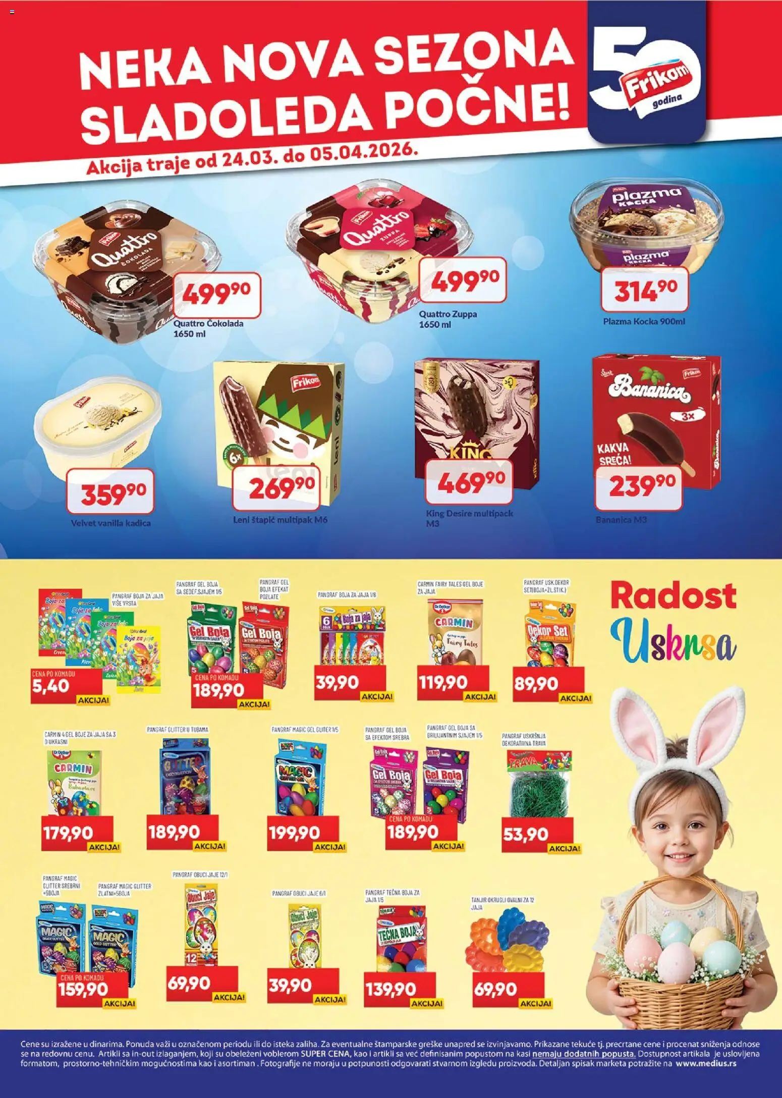 Medius katalog - važi od 24.03.2026 | Strana: 28 | Proizvode: Tanjir, Plazma, Jaja, Čokolada