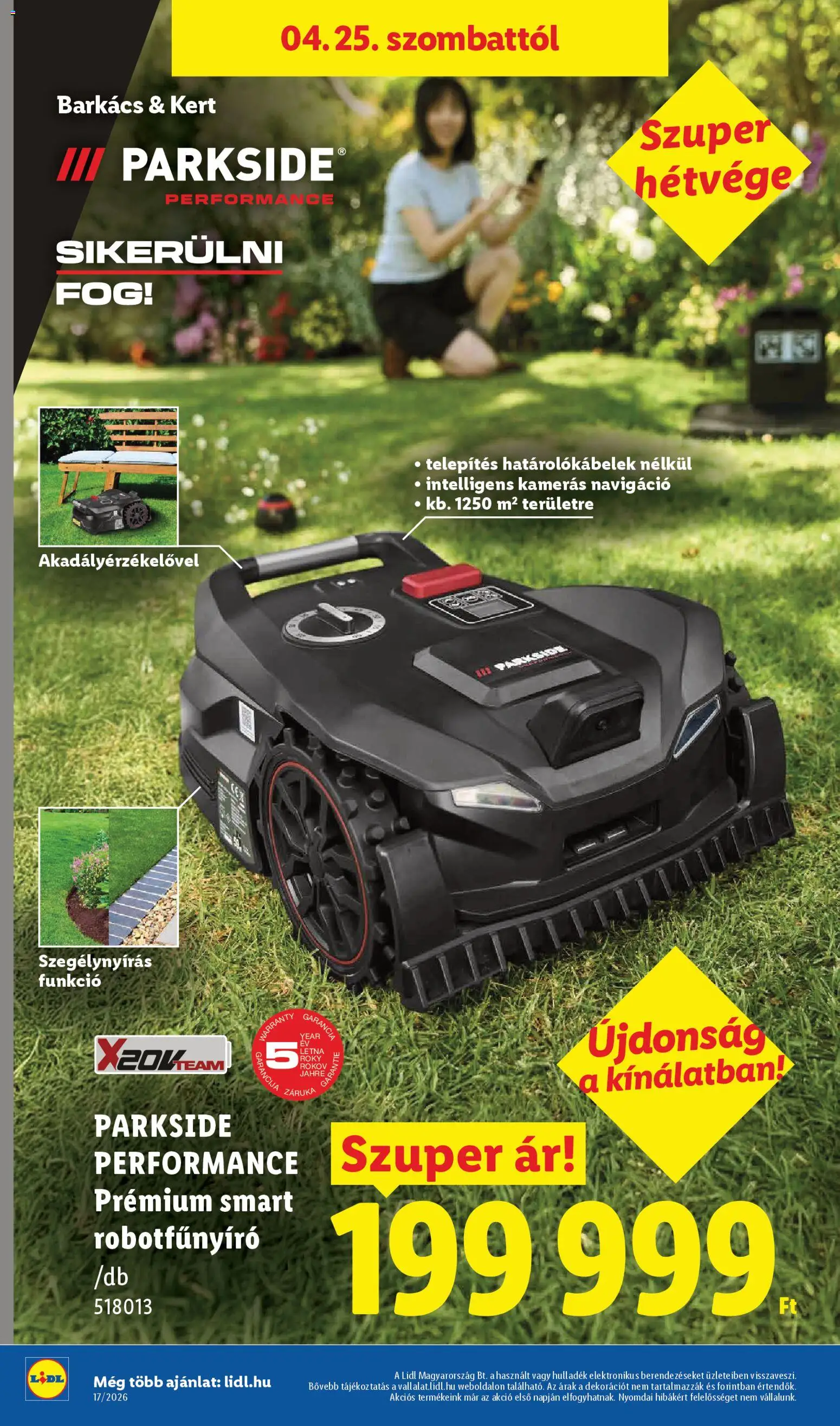 Lidl akciós ujság - amely érvényes a következő dátumtól: 23.04.2026 | Oldal: 40 | Termékek: Parkside, Navigáció