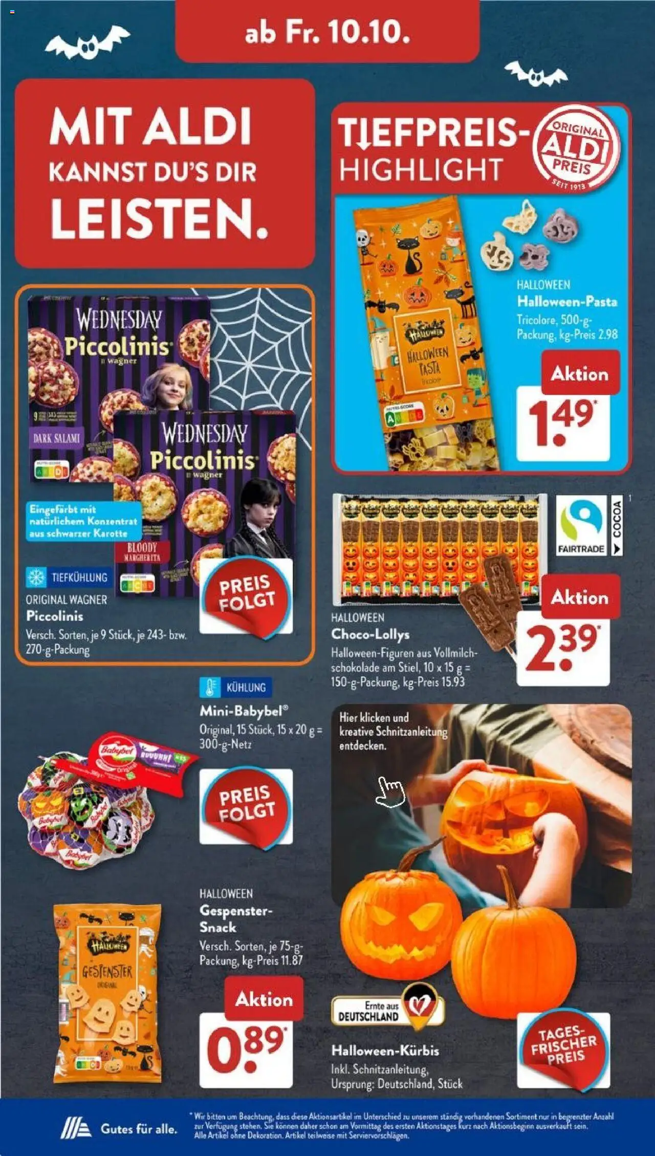 Aldi Süd Prospekt 	 – gültig ab 06.10.2025 | Seite: 16 | Produkte: Piccolinis, Pasta, Salami, Karotte